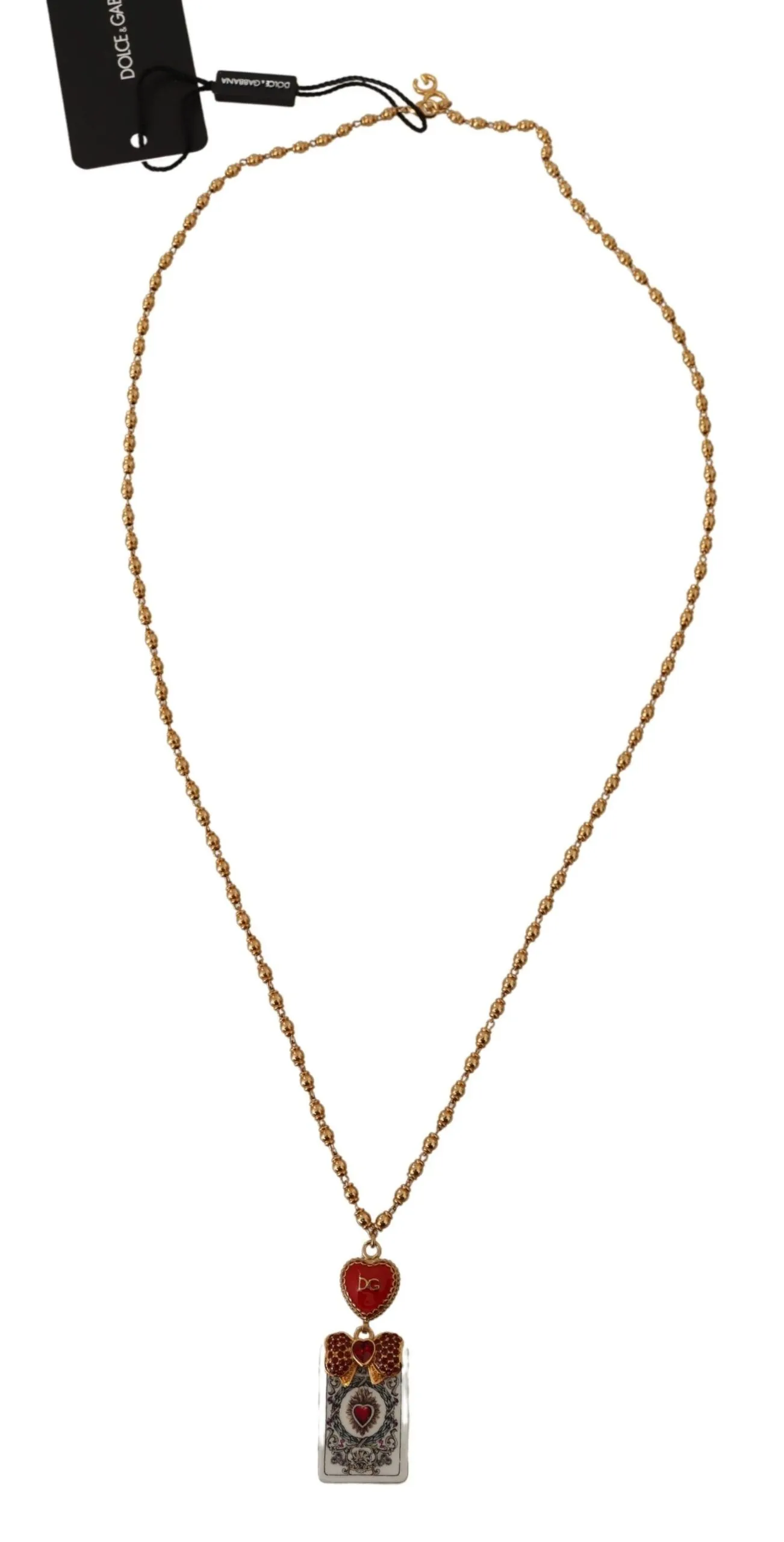 Dolce & Gabbana Women's Elegant Gold & Crystal Charm Necklace
