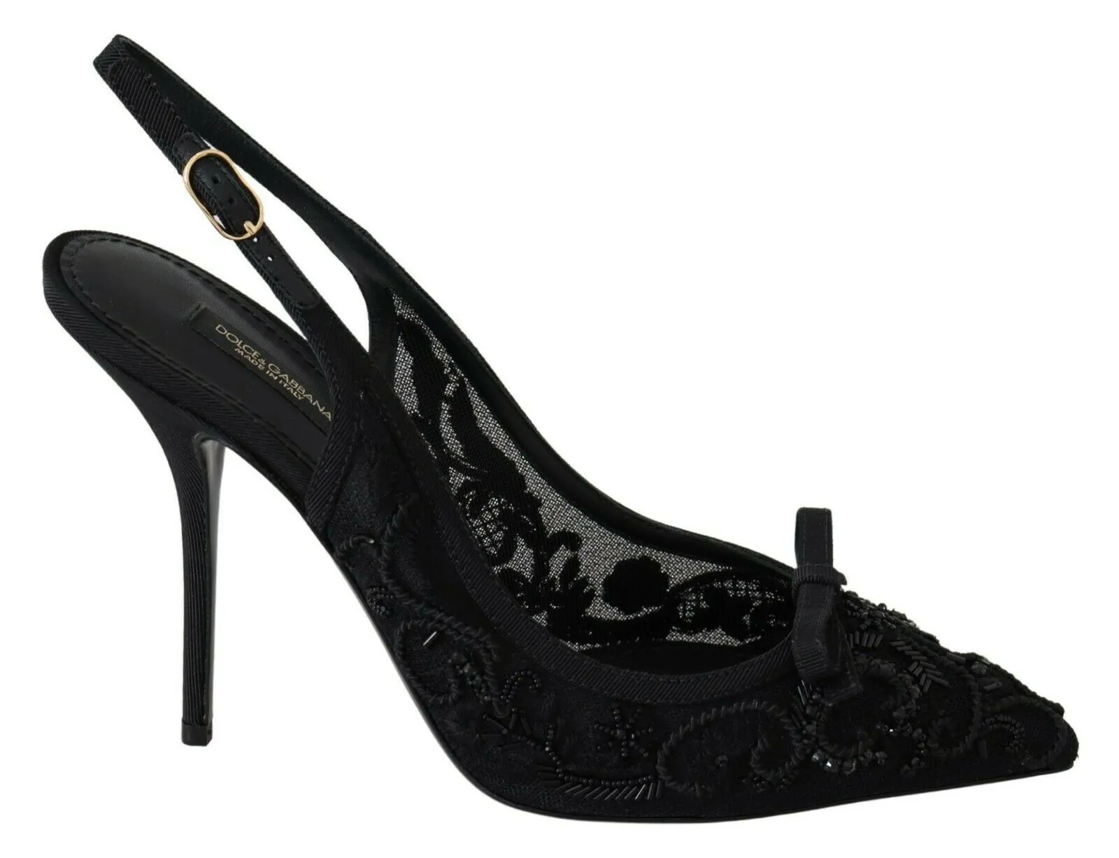 Dolce & Gabbana Women's Elegant Sheer Embroidered Stilettos