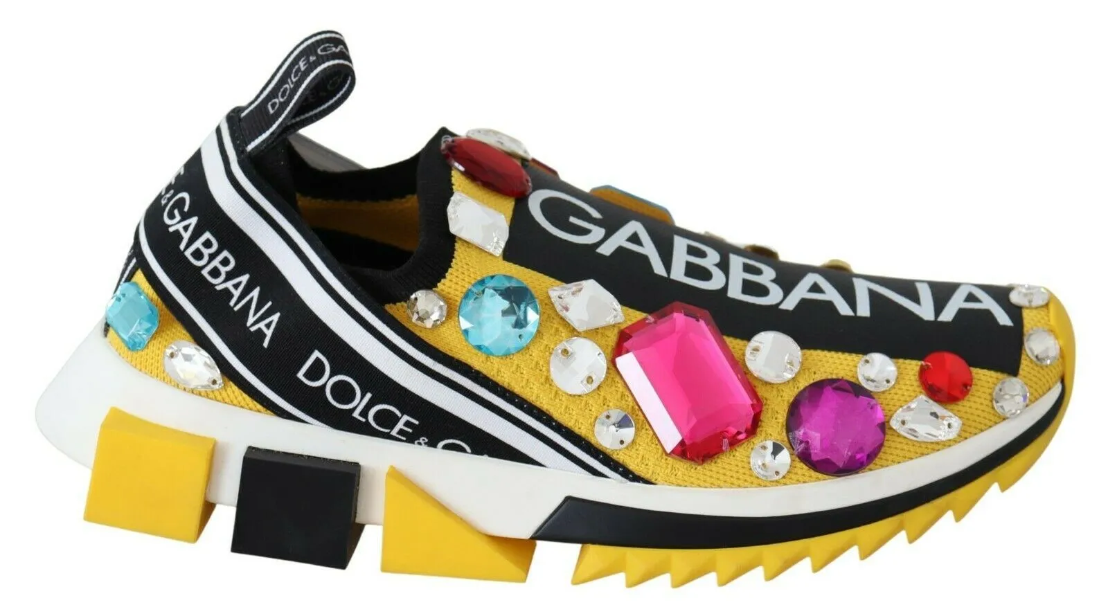 Dolce & Gabbana Women's Embellished Yellow Sorrento Sneakers
