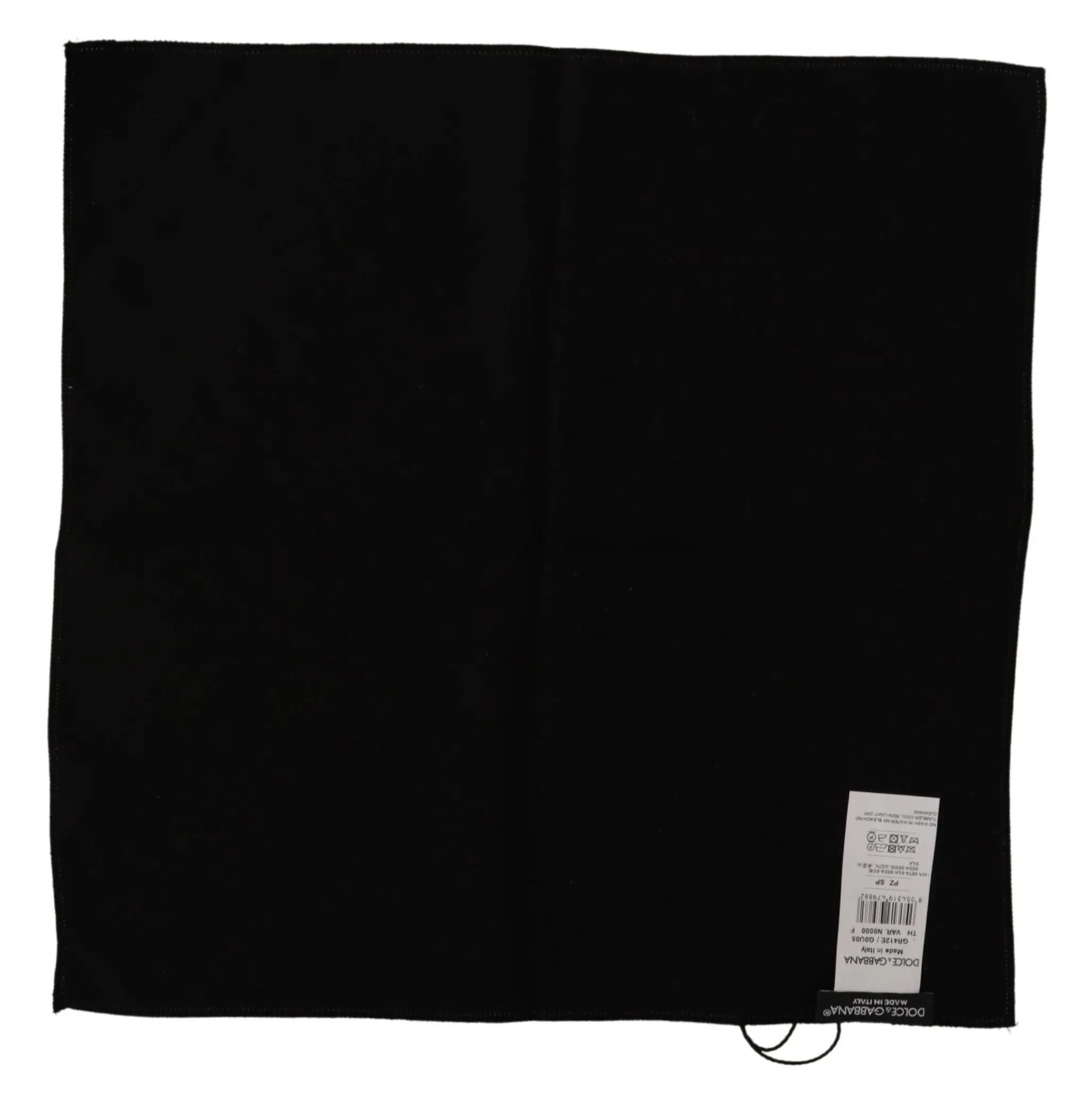 Dolce & Gabbana Men's Elegant Black Silk Pocket Square