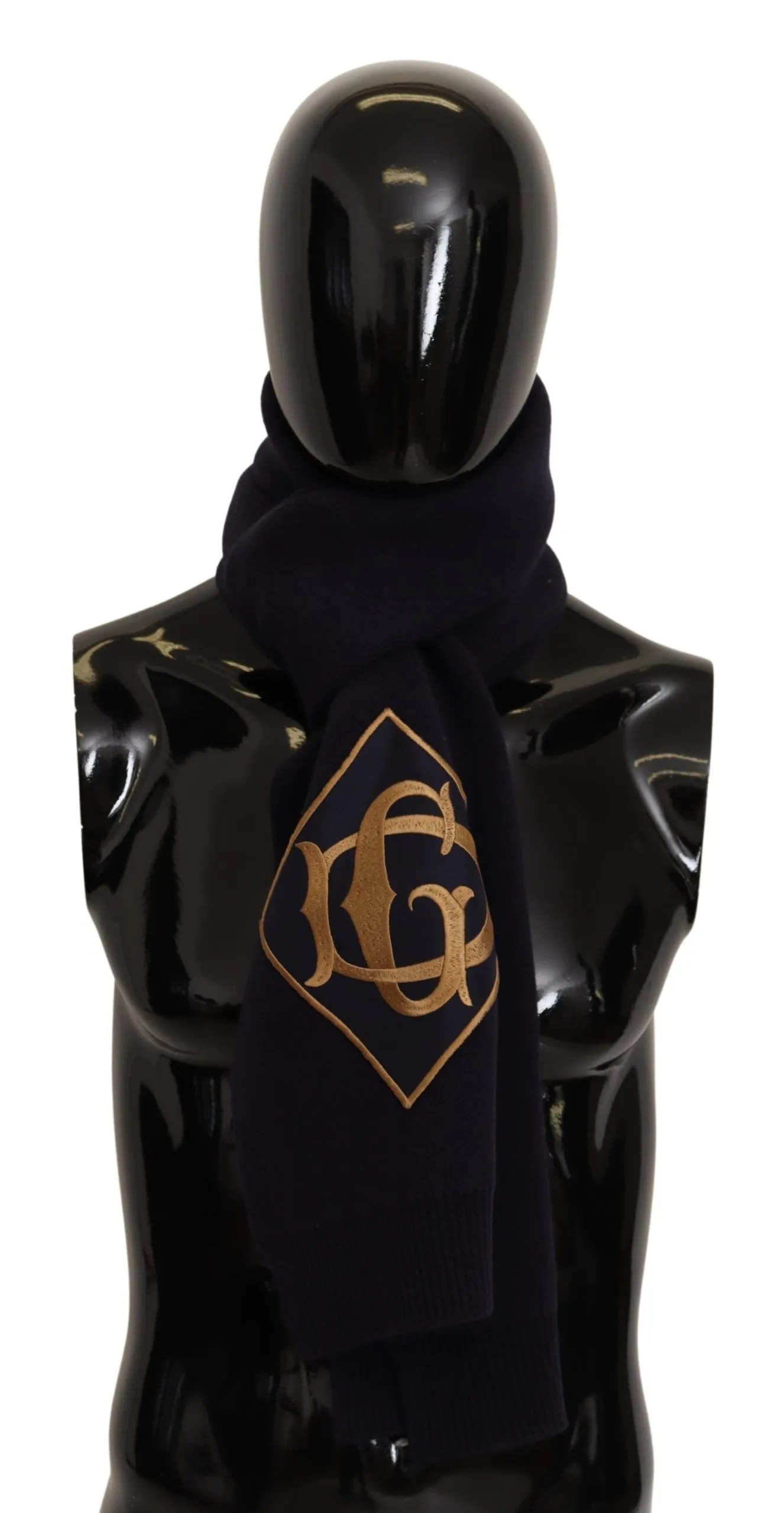 Dolce & Gabbana Men's Elegant Navy Blue Virgin Wool Scarf