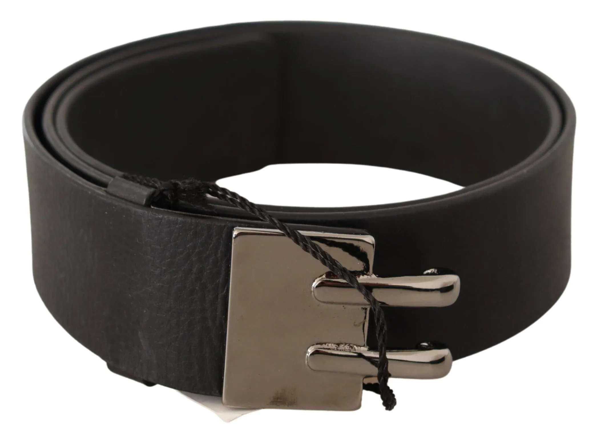 Costume National Women's Elegant Black Leather Fashion Belt