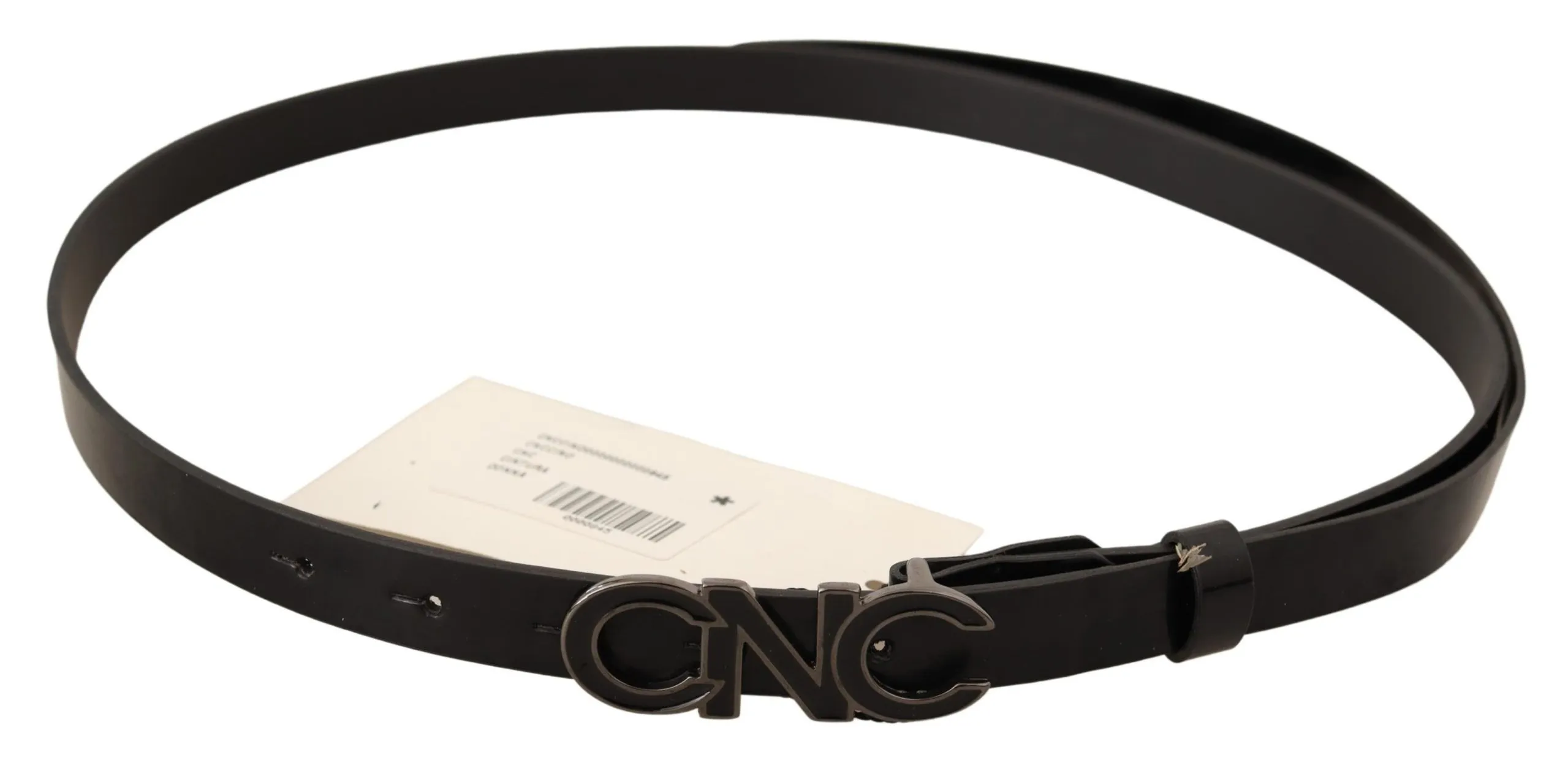 Costume National Women's Elegant Black Leather Fashion Belt