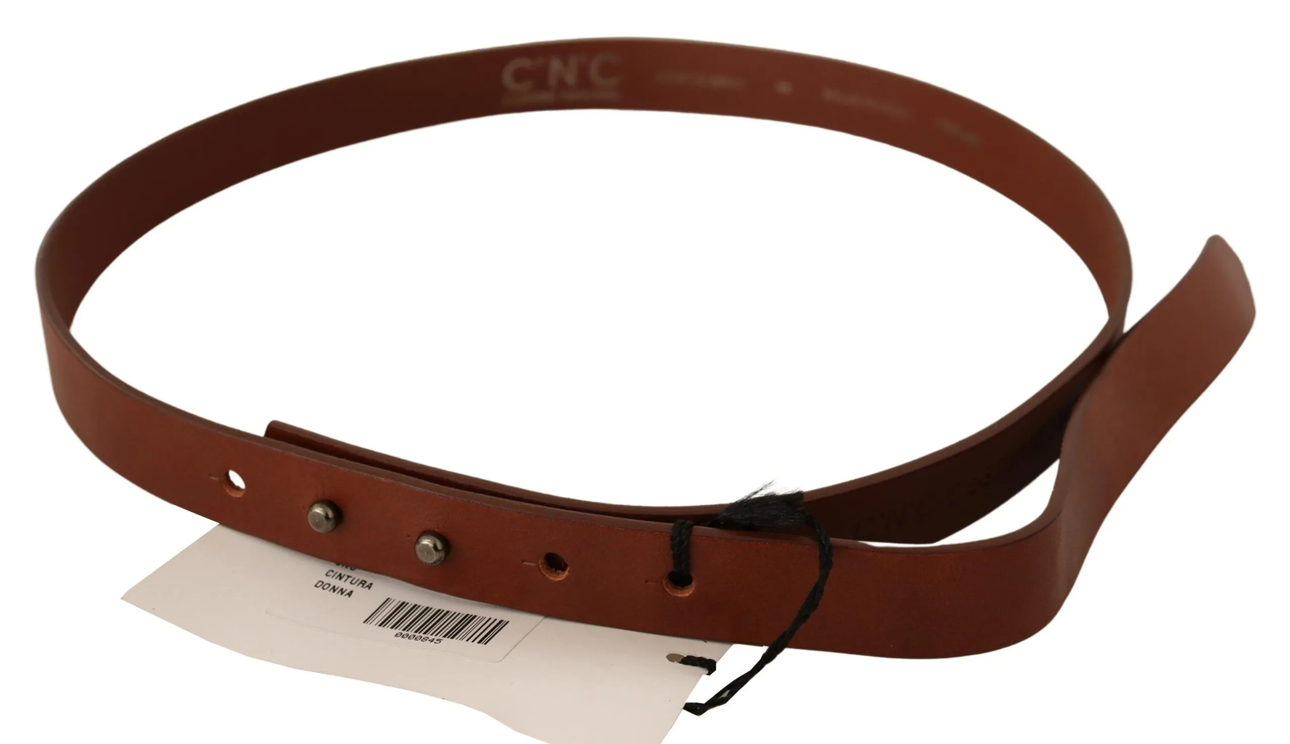 Costume National Women's Elegant Brown Leather Fashion Belt