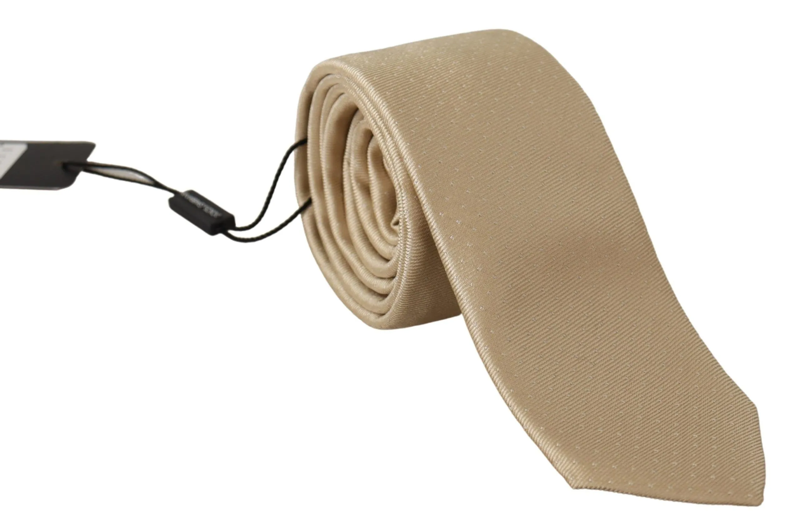Dolce & Gabbana Men's Elegant Gold Dotted Silk Tie
