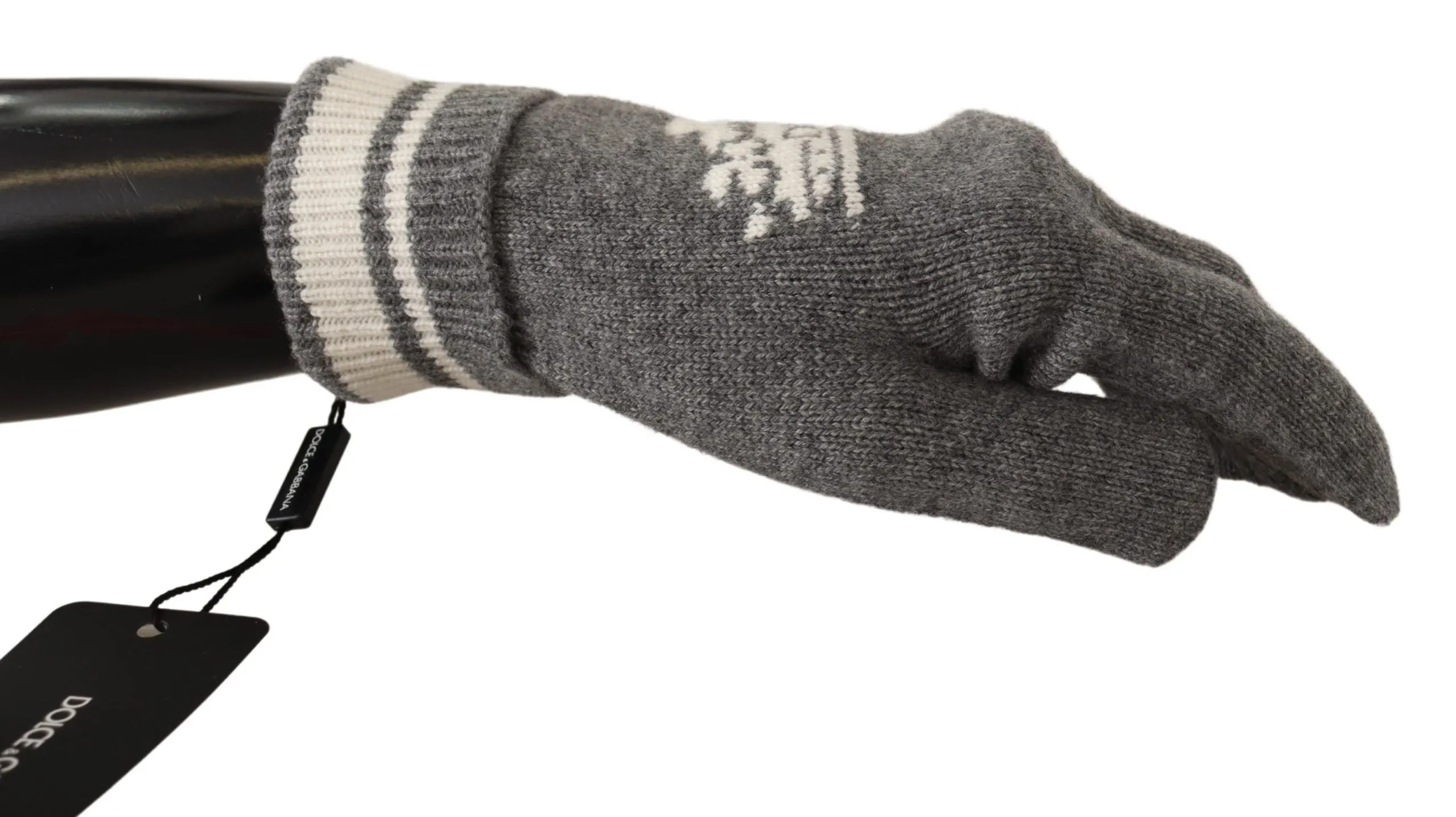 Dolce & Gabbana Men's Elegant Cashmere Gloves with Crown Motifs
