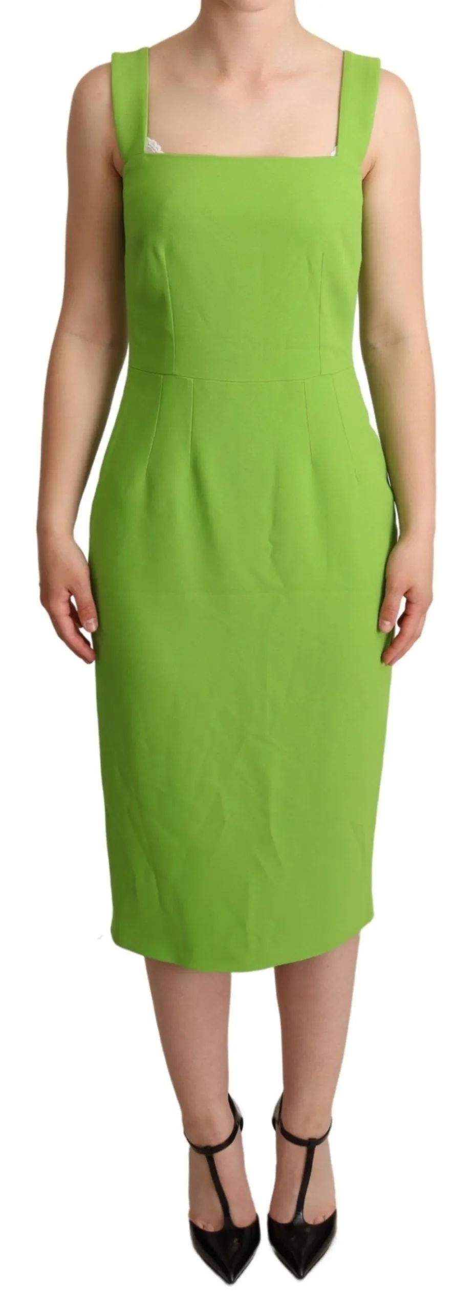 Dolce & Gabbana Women's Sleek Square Neck Mid-Length Dress