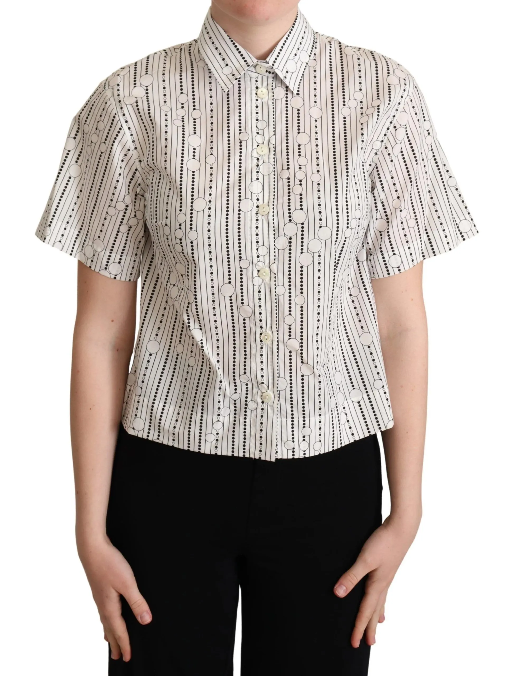 Dolce & Gabbana Women's Geometric Elegance Collared Polo Top