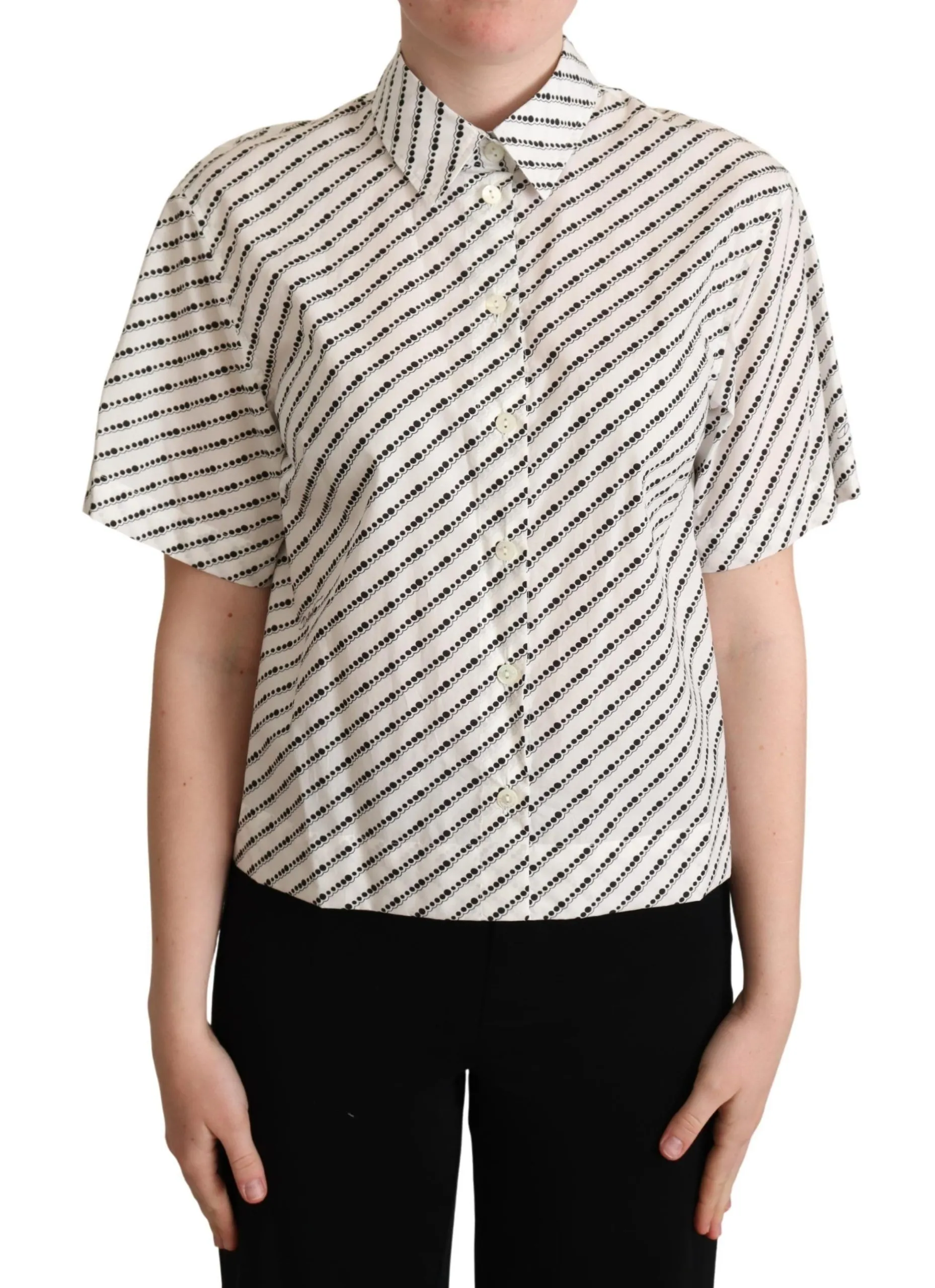 Dolce & Gabbana Women's Elegant Dotted Cotton Polo Top