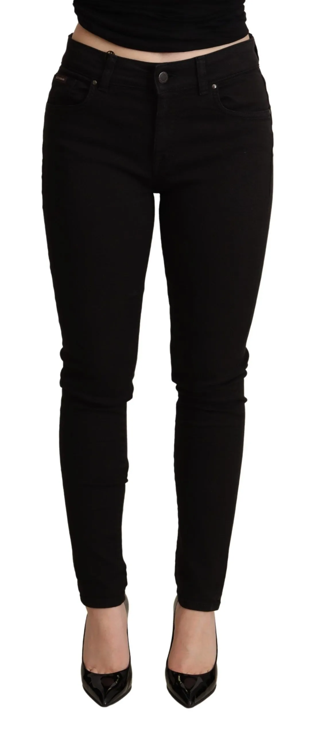 Dolce & Gabbana Women's Elegant Black Mid-Waist Skinny Jeans