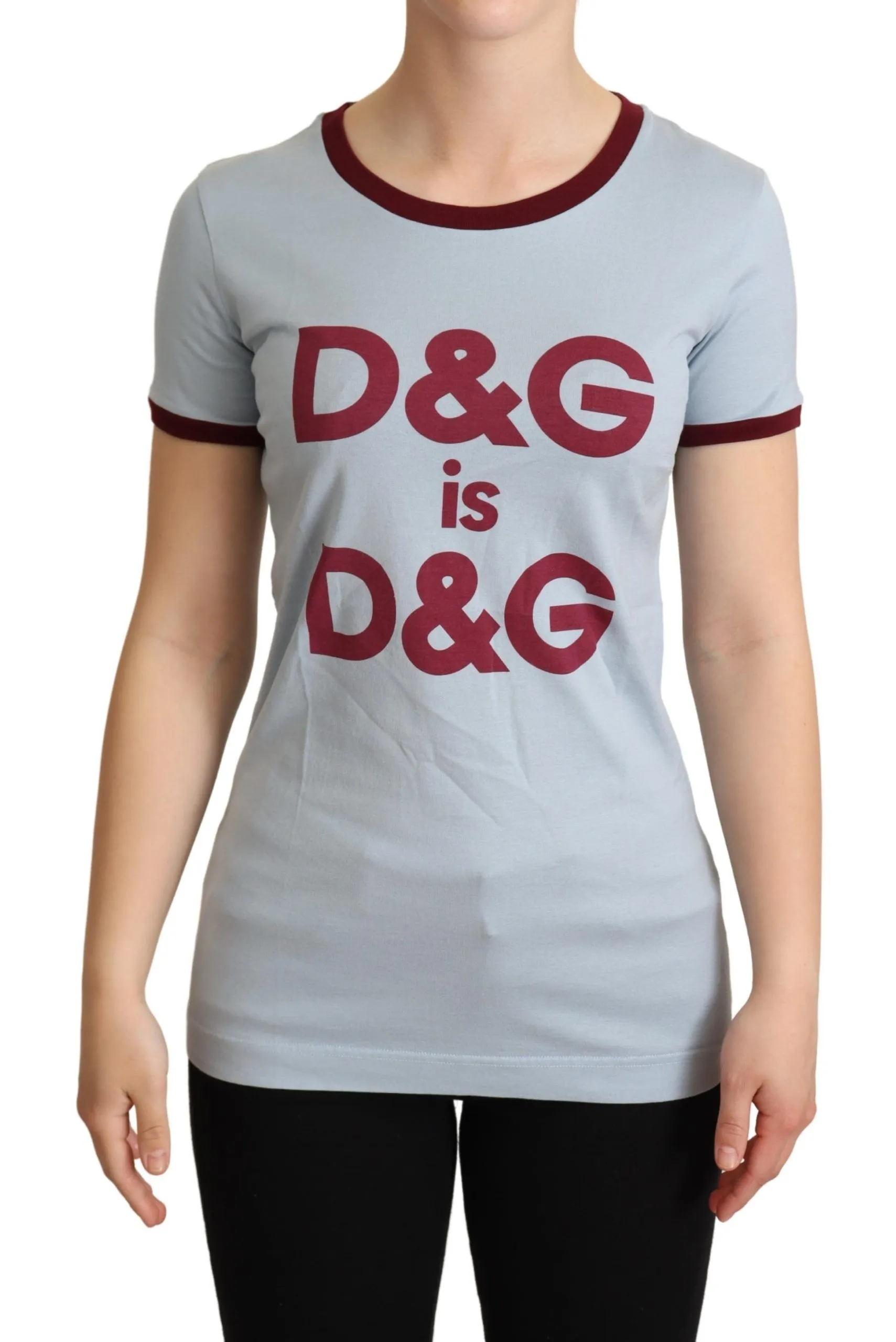 Dolce & Gabbana Women's Elegant Blue Crewneck Cotton Tee