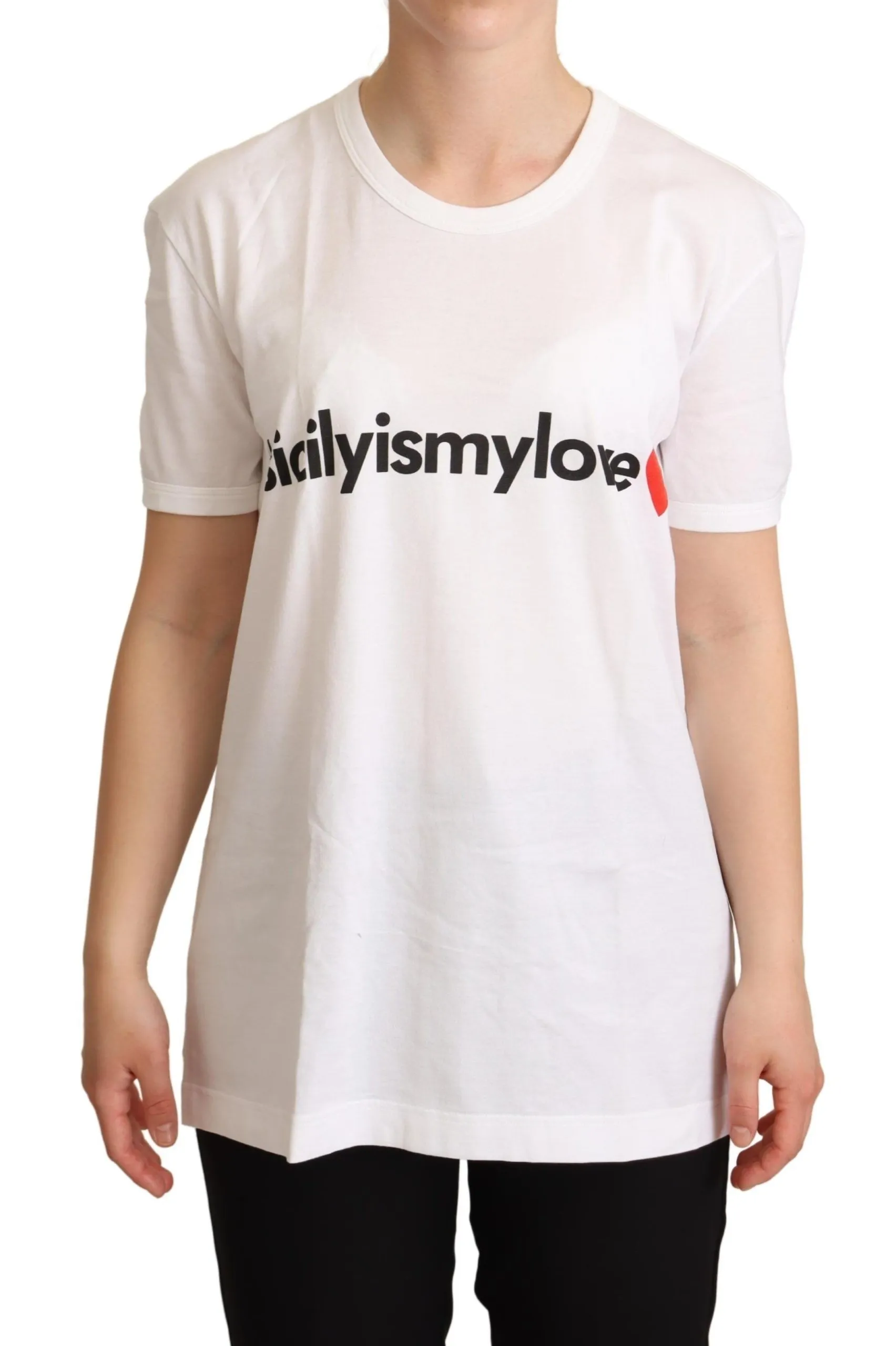 Dolce & Gabbana Women's Sicilian Love Motive Crewneck Tee