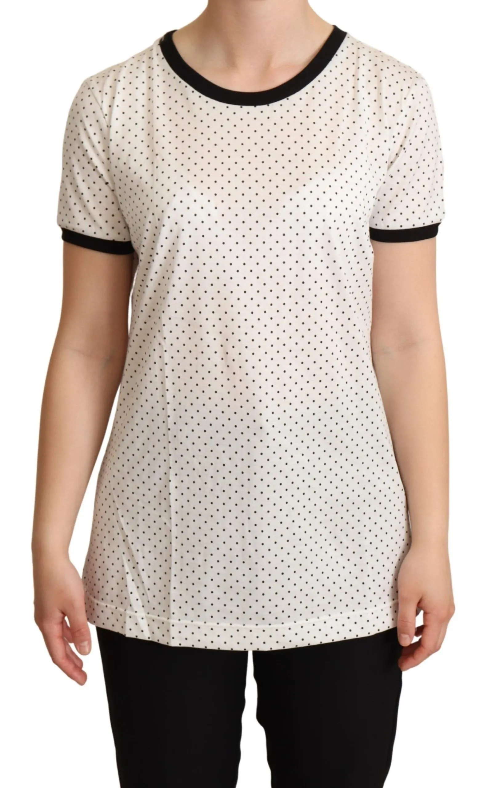 Dolce & Gabbana Women's Polka Dot Crewneck Cotton Tee