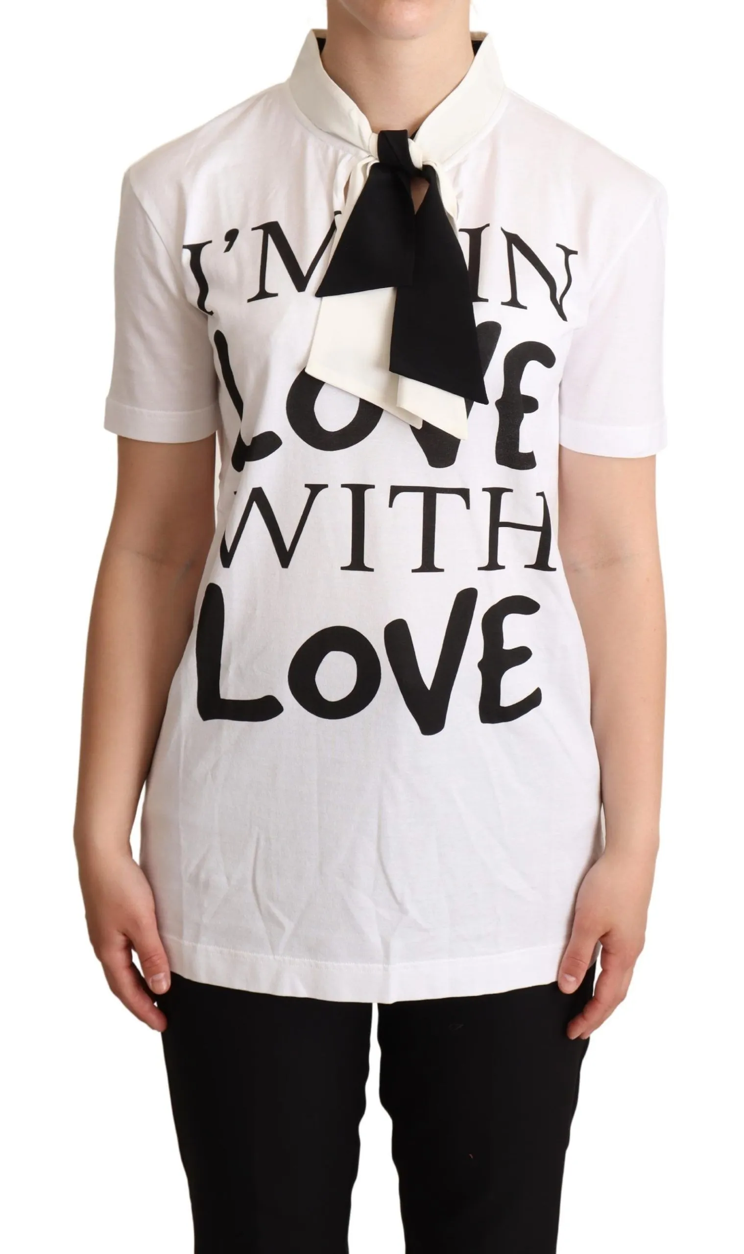 Dolce & Gabbana Women's Chic Love Slogan Silk Cotton Tee