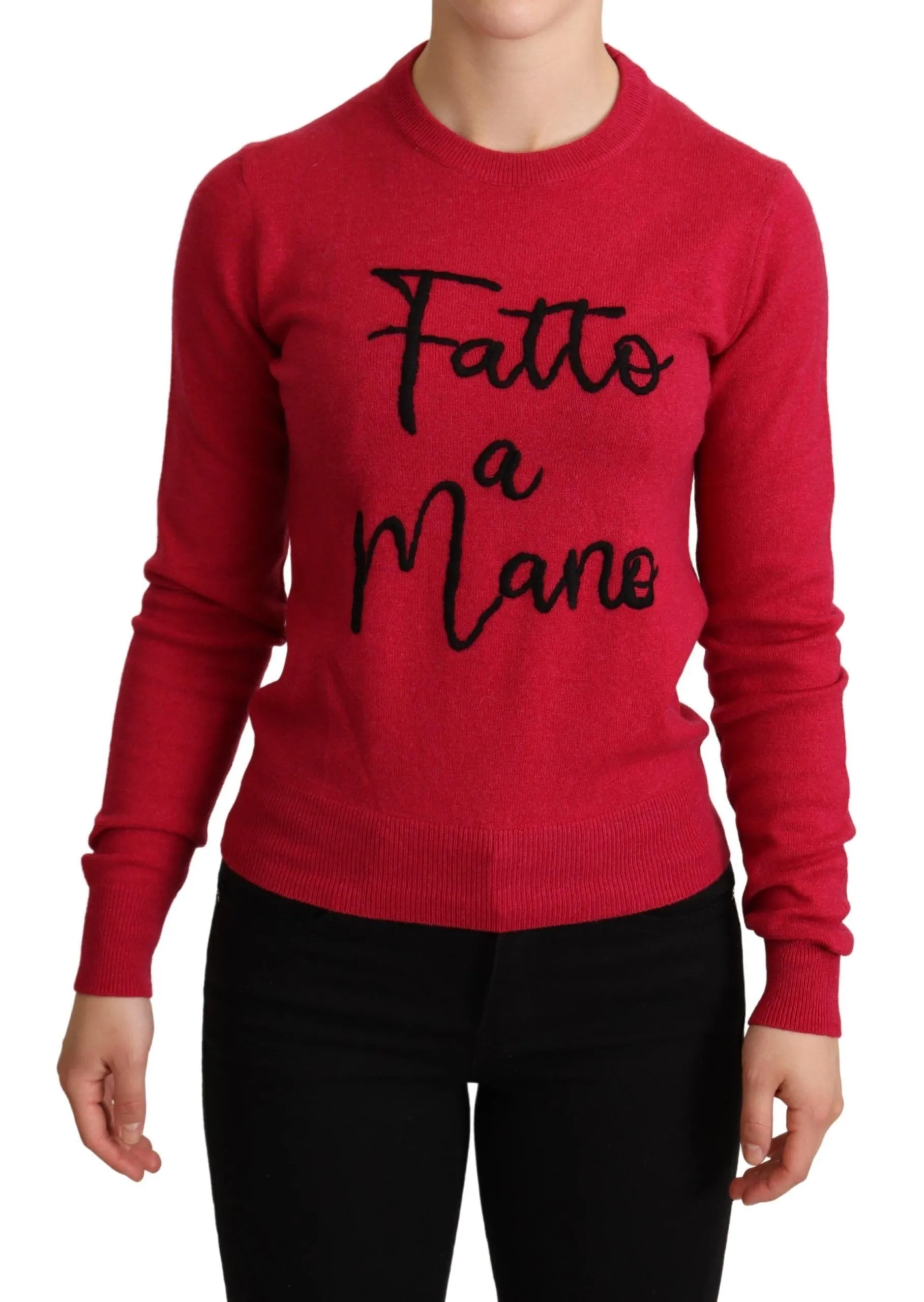 Dolce & Gabbana Women's Chic Pink Cashmere Blend Crewneck Pullover