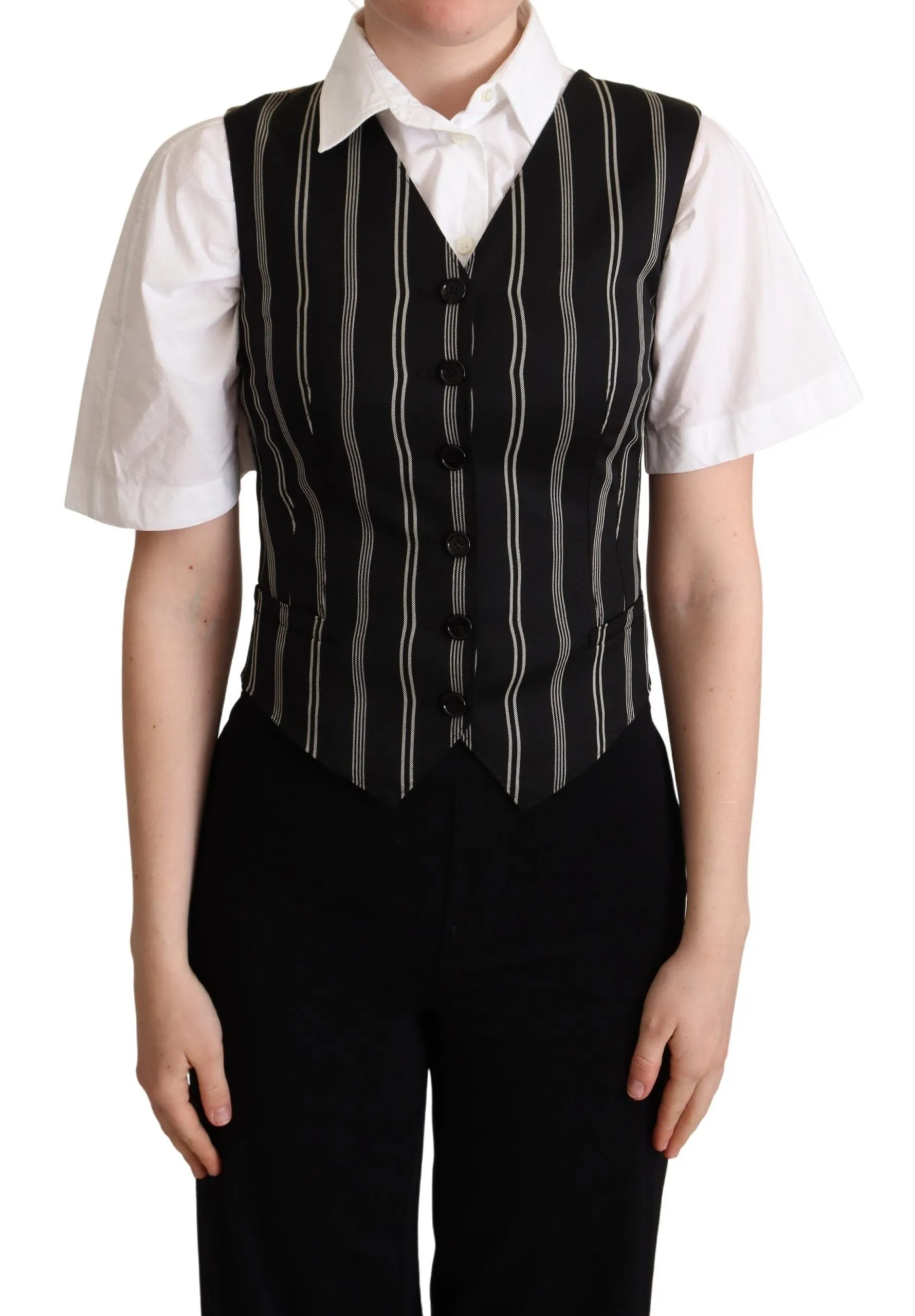 Dolce & Gabbana Women's Chic Black Leopard Print Waistcoat