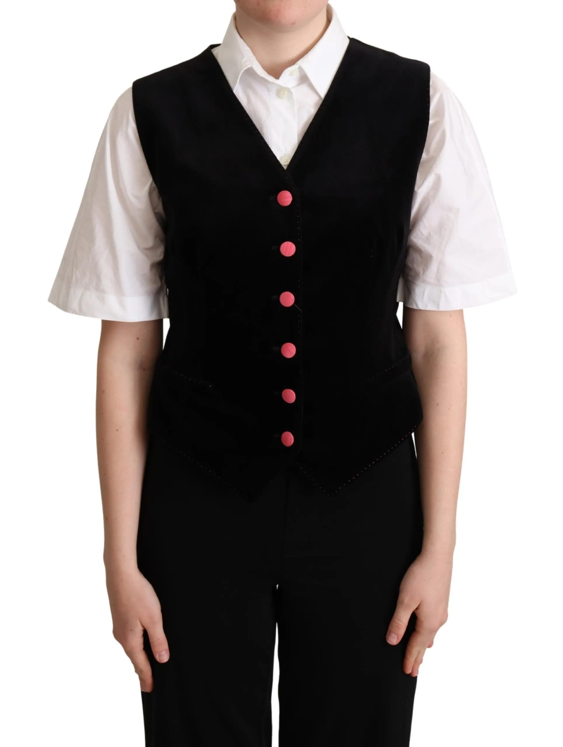 Dolce & Gabbana Women's Elegant Black Velvet Sleeveless Waistcoat