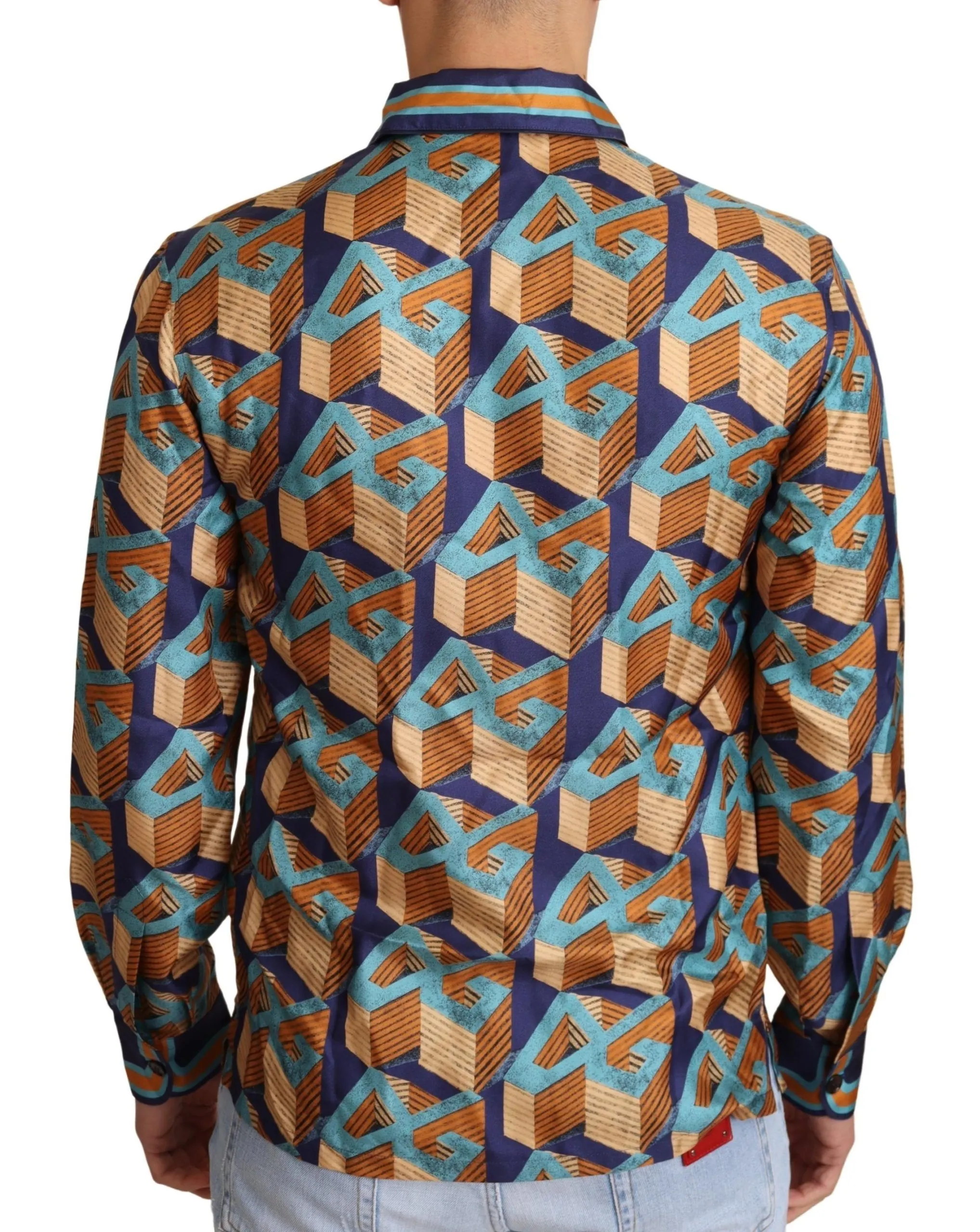 Dolce & Gabbana Men's Elegant Silk Casual Shirt with DG Logo