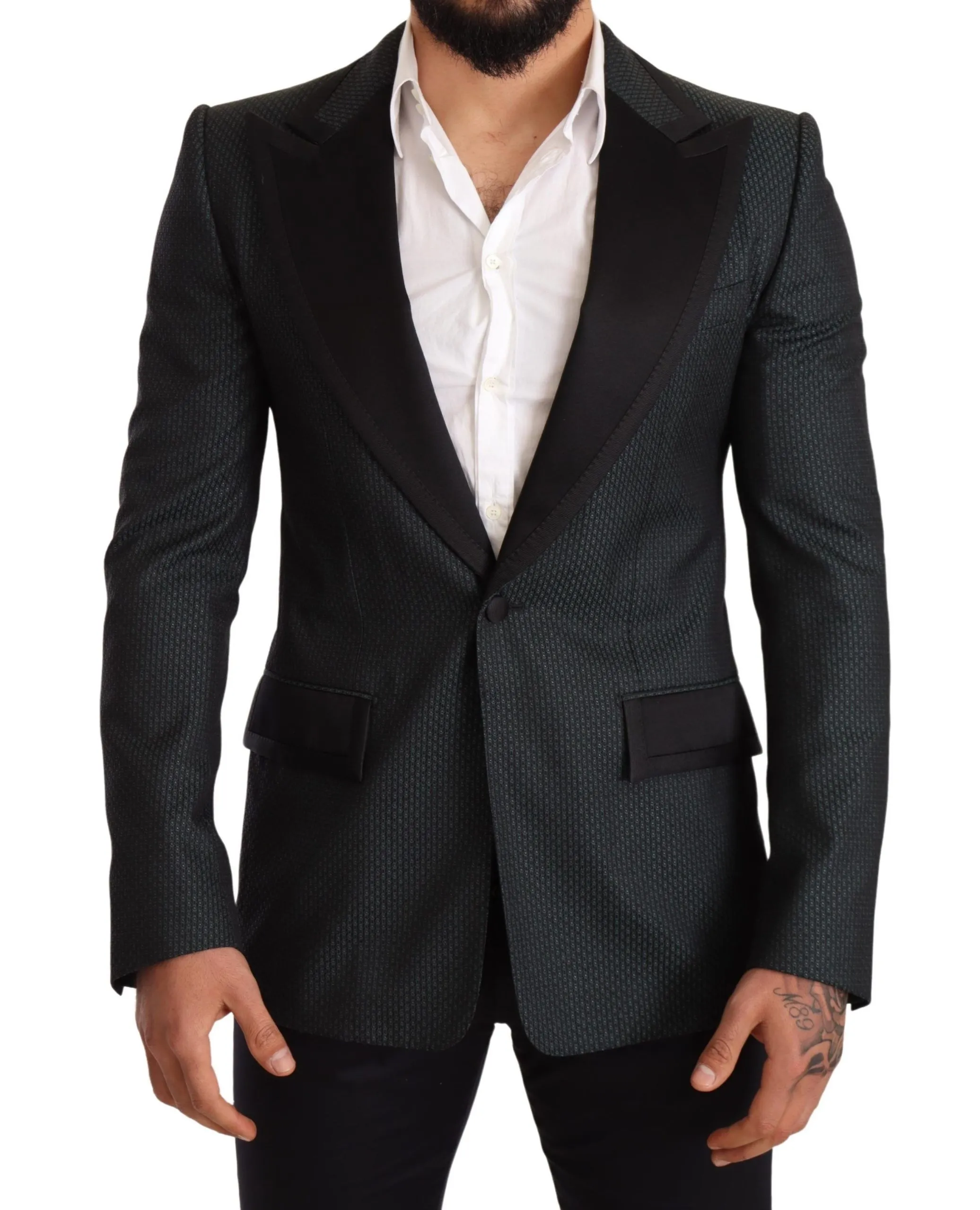 Dolce & Gabbana Men's Elegant Patterned Slim Fit Blazer Jacket