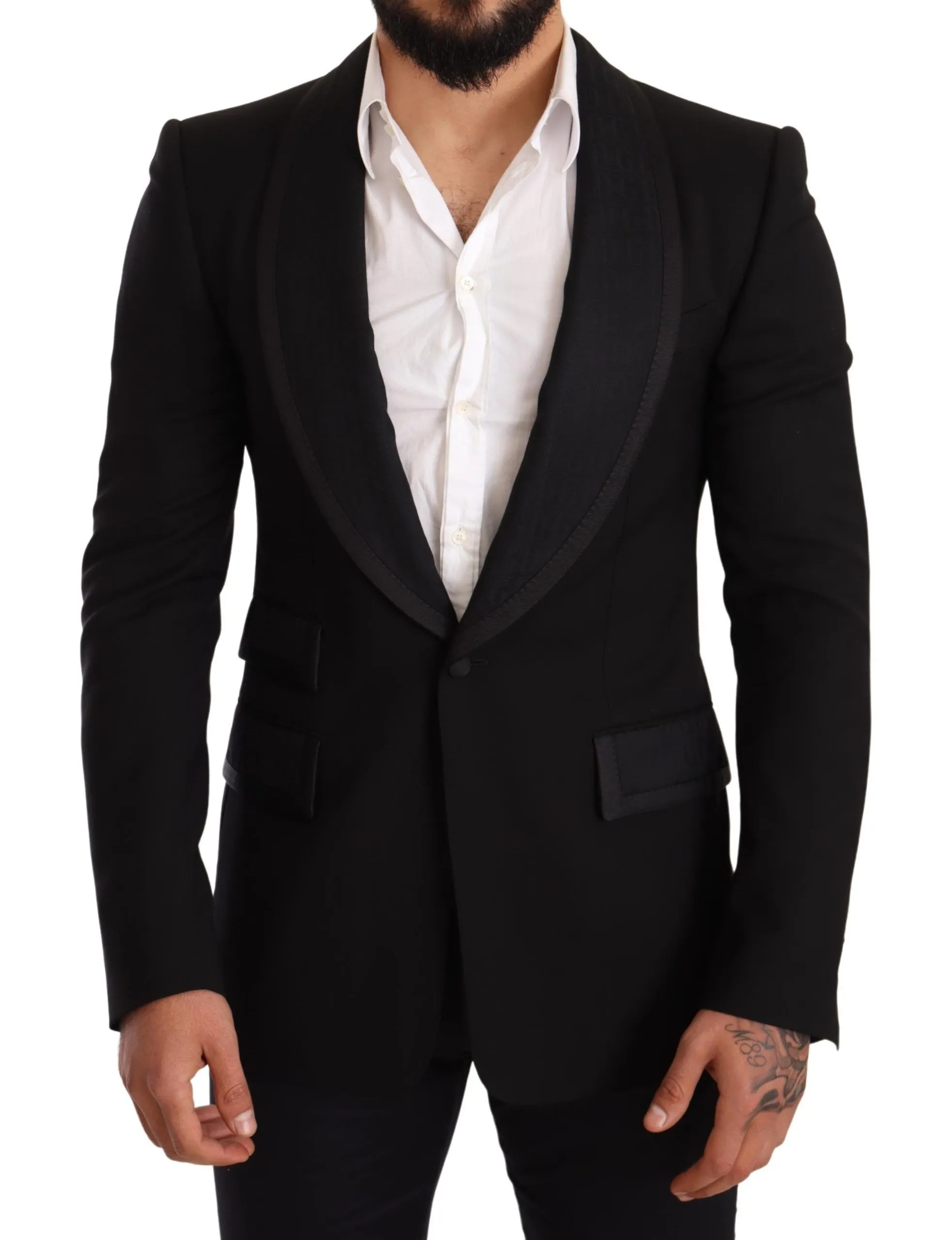 Dolce & Gabbana Men's Elegant Black Slim Fit Formal Blazer
