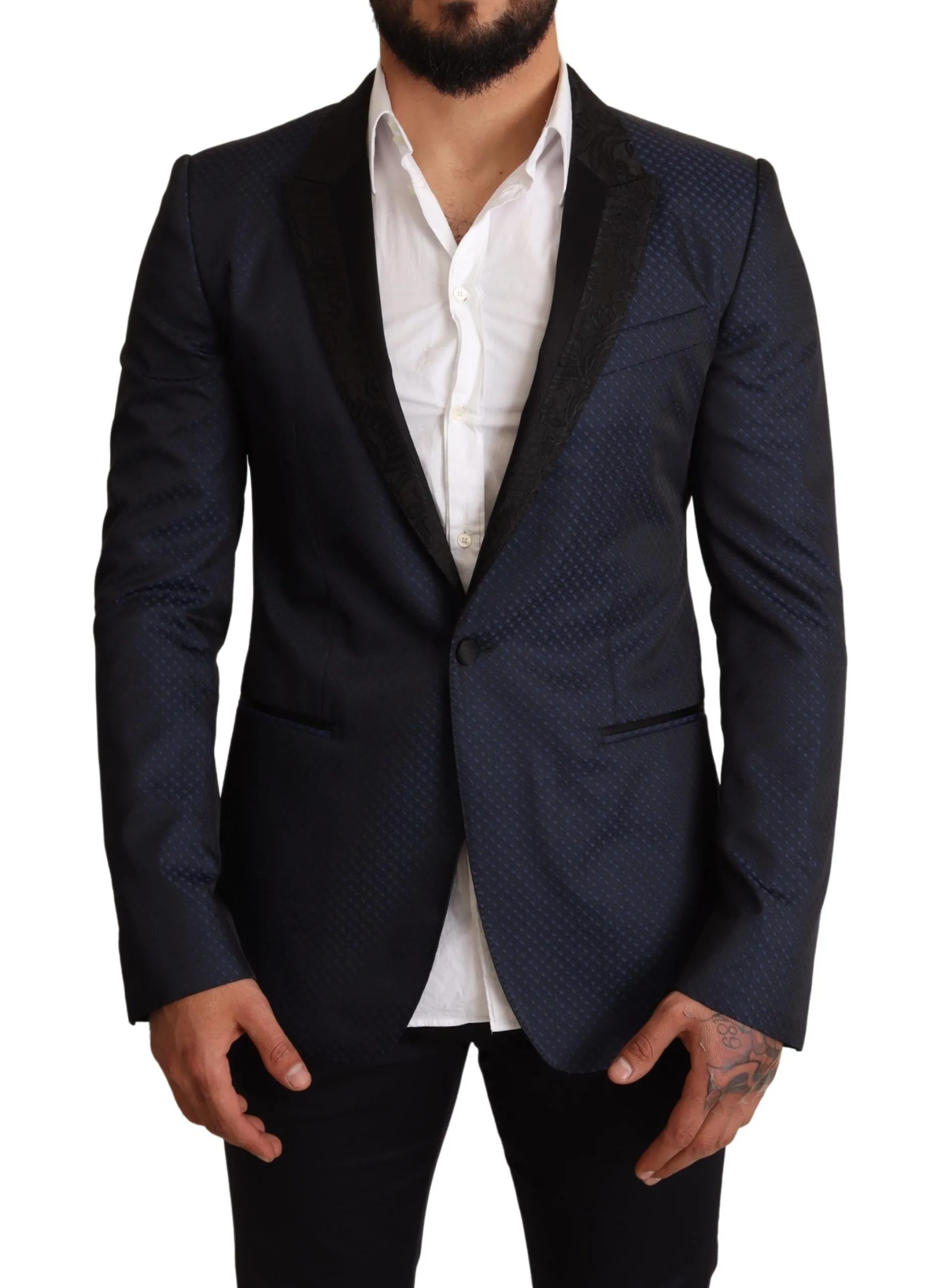 Dolce & Gabbana Men's Elegant Blue Slim Fit Martini Blazer