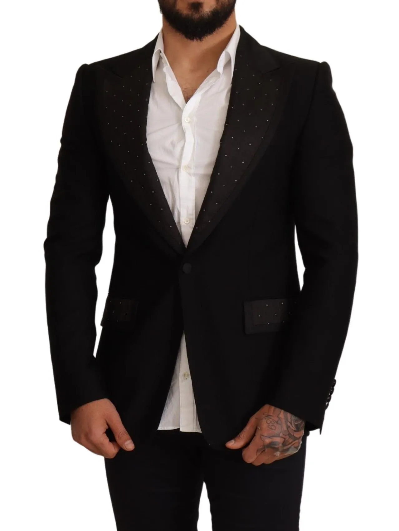 Dolce & Gabbana Men's Elegant Slim Fit Black Blazer Jacket