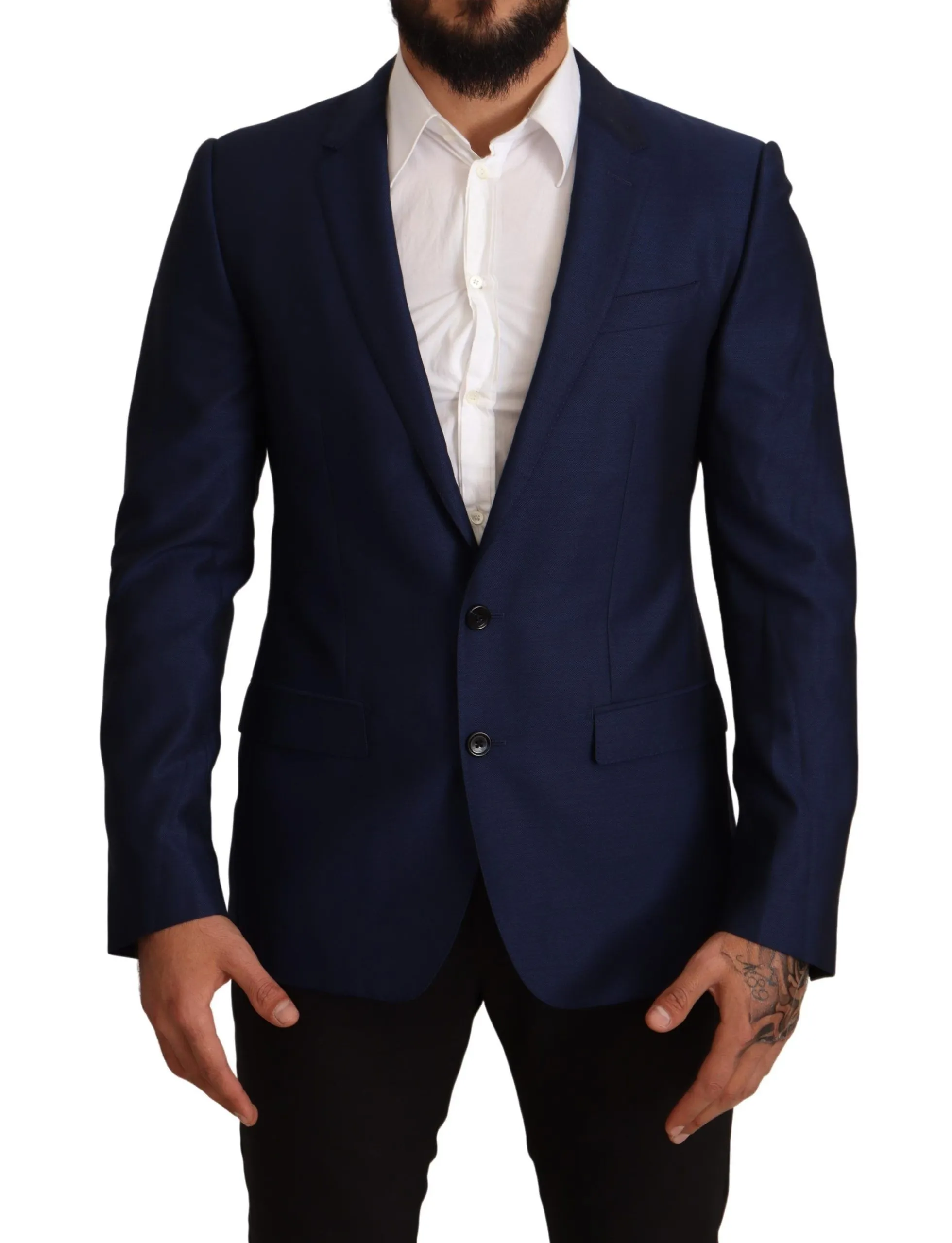 Dolce & Gabbana Men's Navy Blue Virgin Wool Martini Blazer