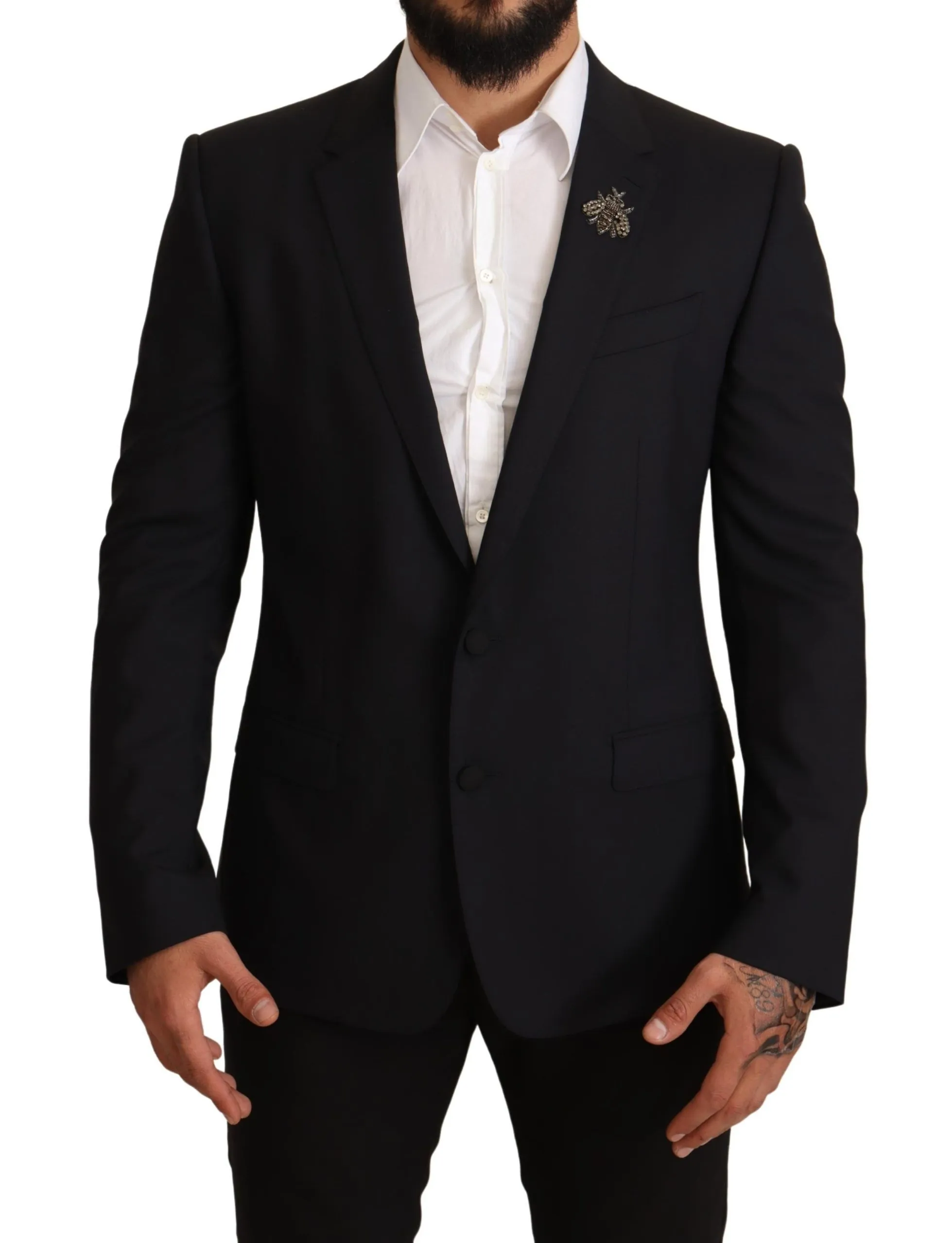 Dolce & Gabbana Men's Elegant Slim Fit Embroidered Blazer