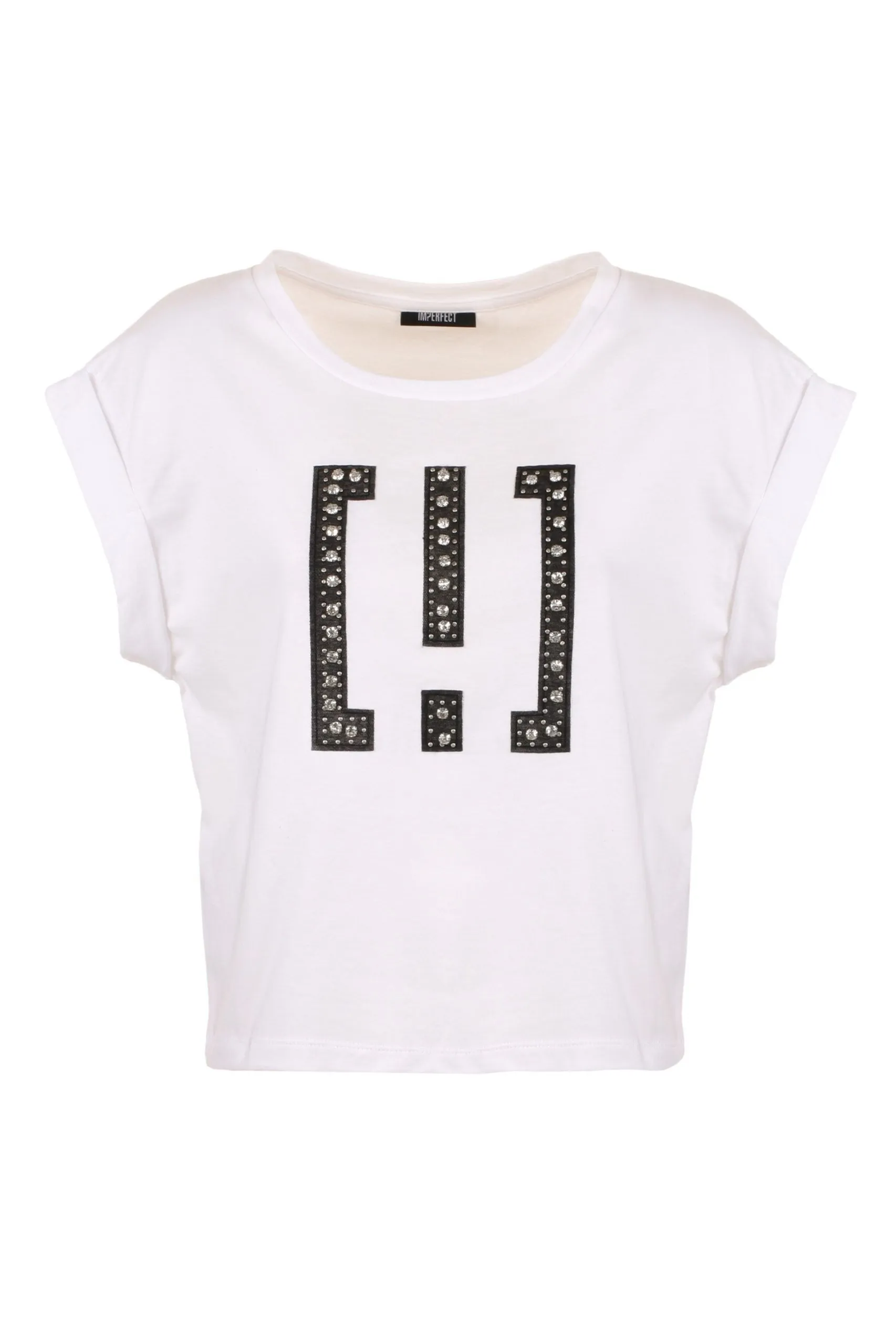 Imperfect White Cotton Women T-Shirt