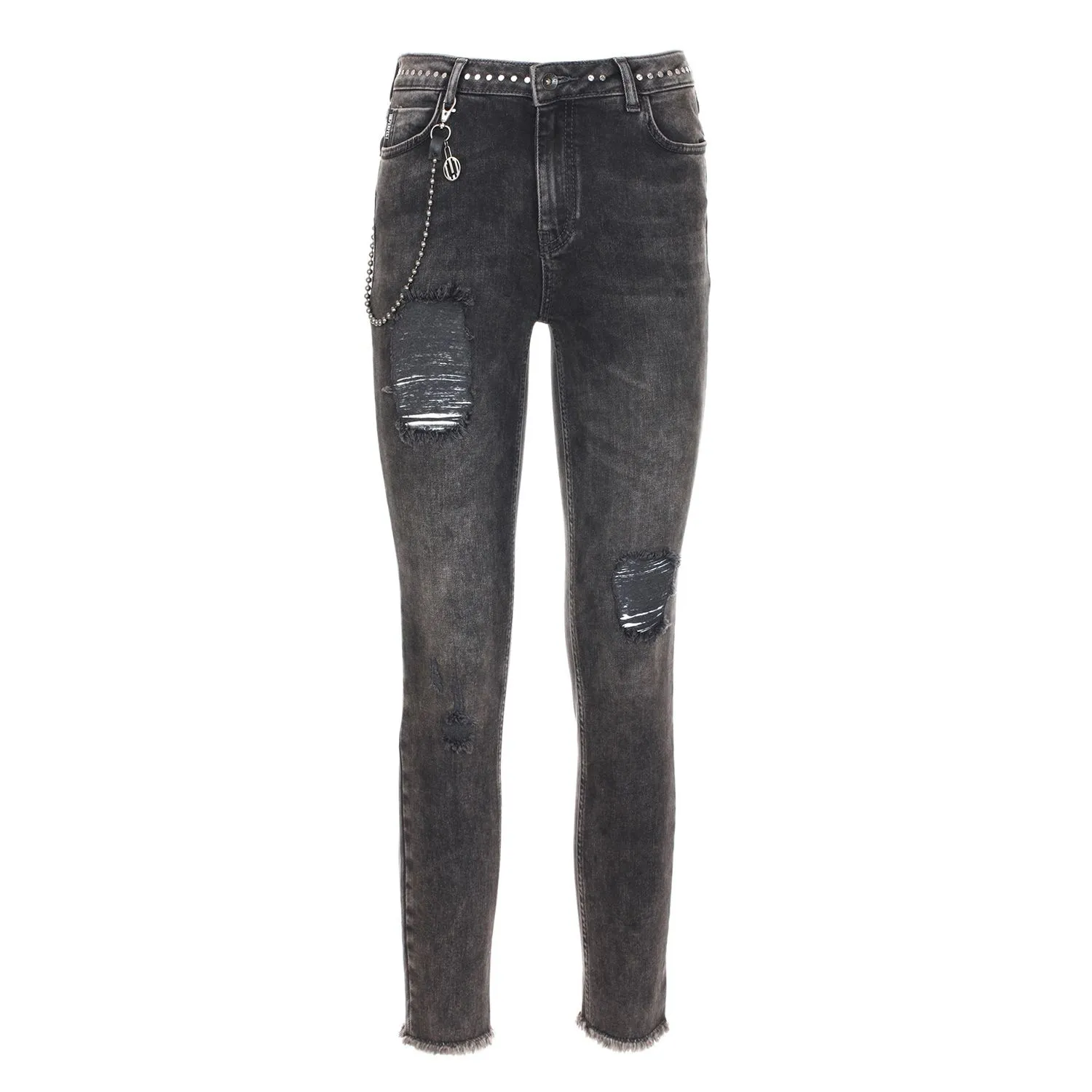 Imperfect Women's Elegant Black Denim Trousers