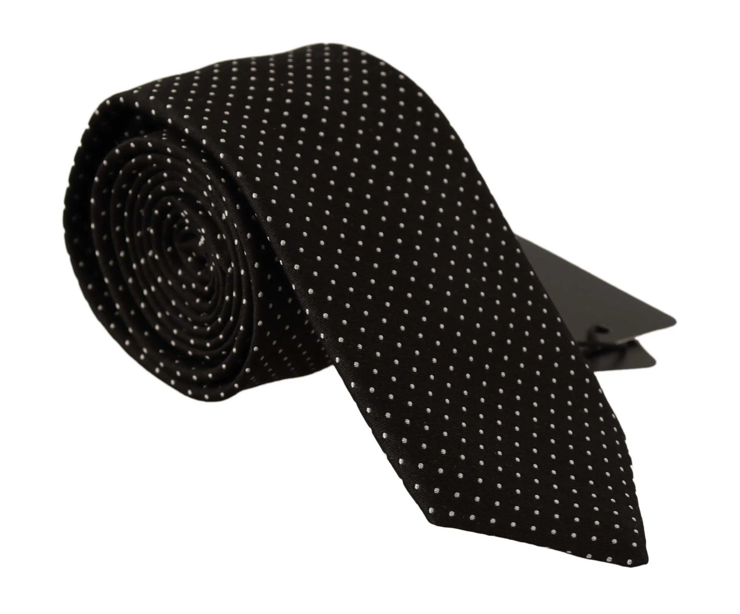 Dolce & Gabbana Men's Elegant Black Silk Polka Dot Tie