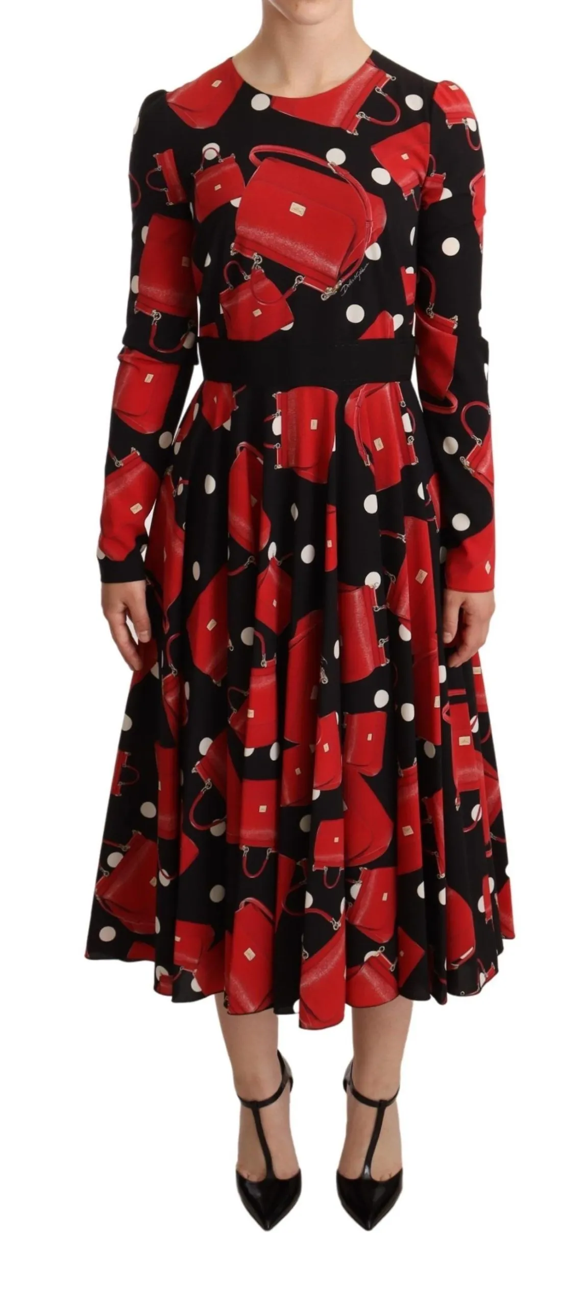 Dolce & Gabbana Women's Elegant Sicily Print Flared Midi Dress