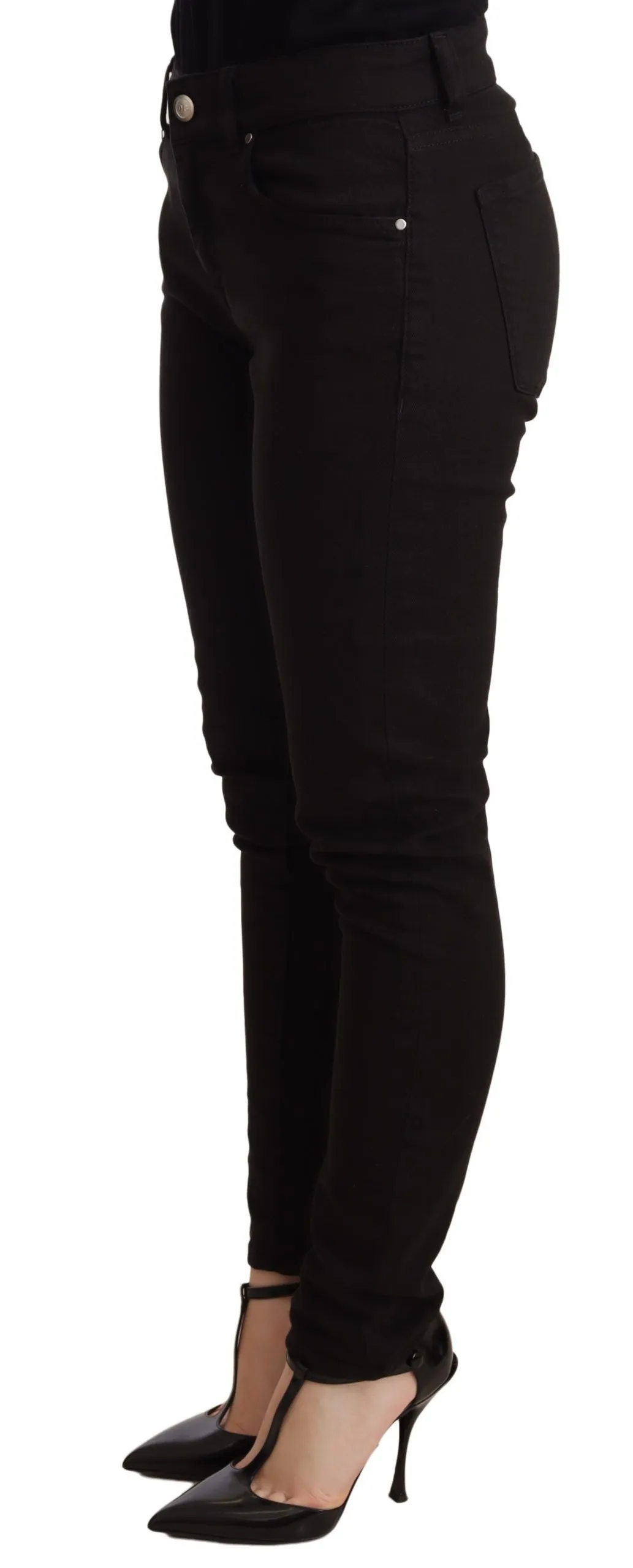 Dolce & Gabbana Women's Elegant Slim-Fit Black Denim Jeans
