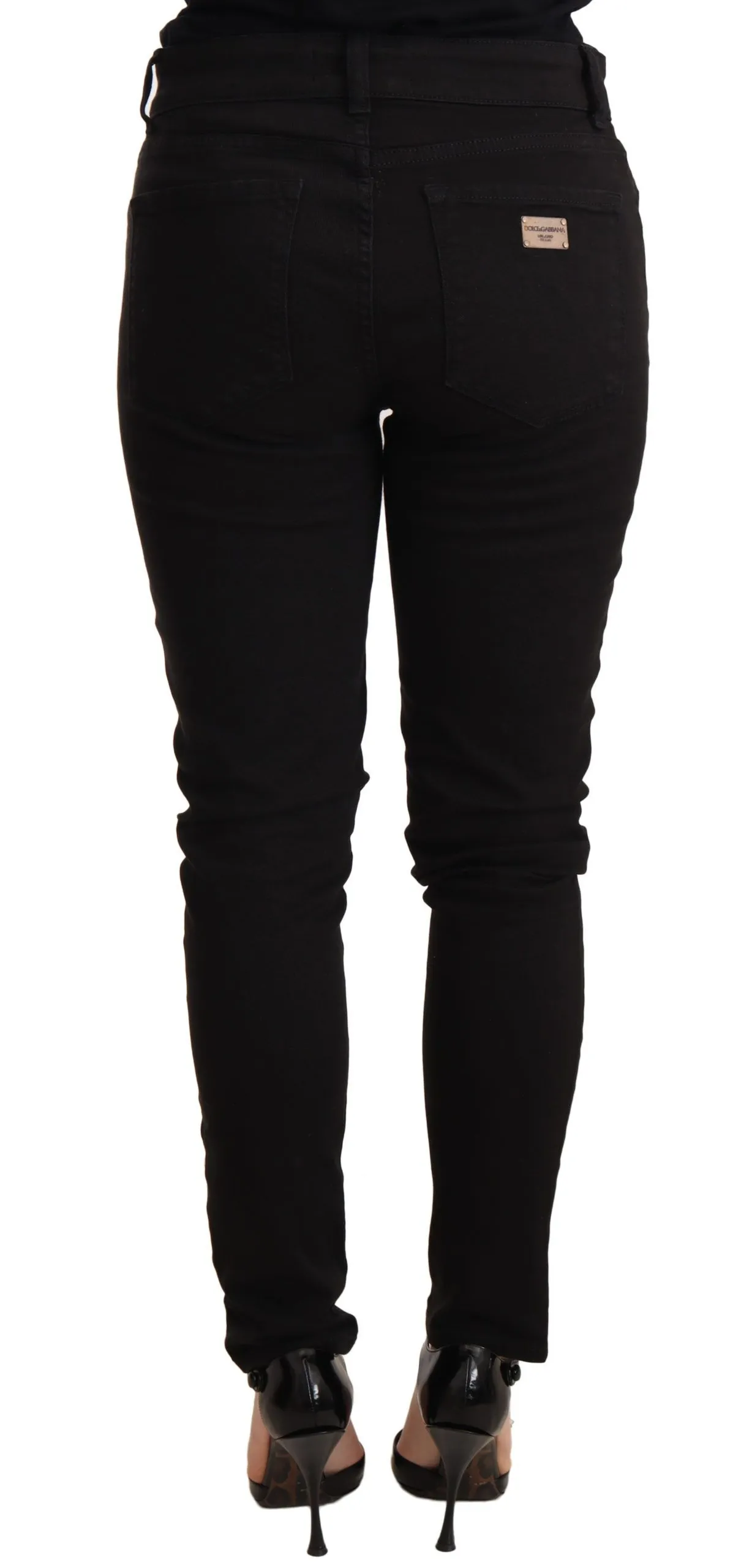 Dolce & Gabbana Women's Elegant Slim-Fit Black Denim Jeans
