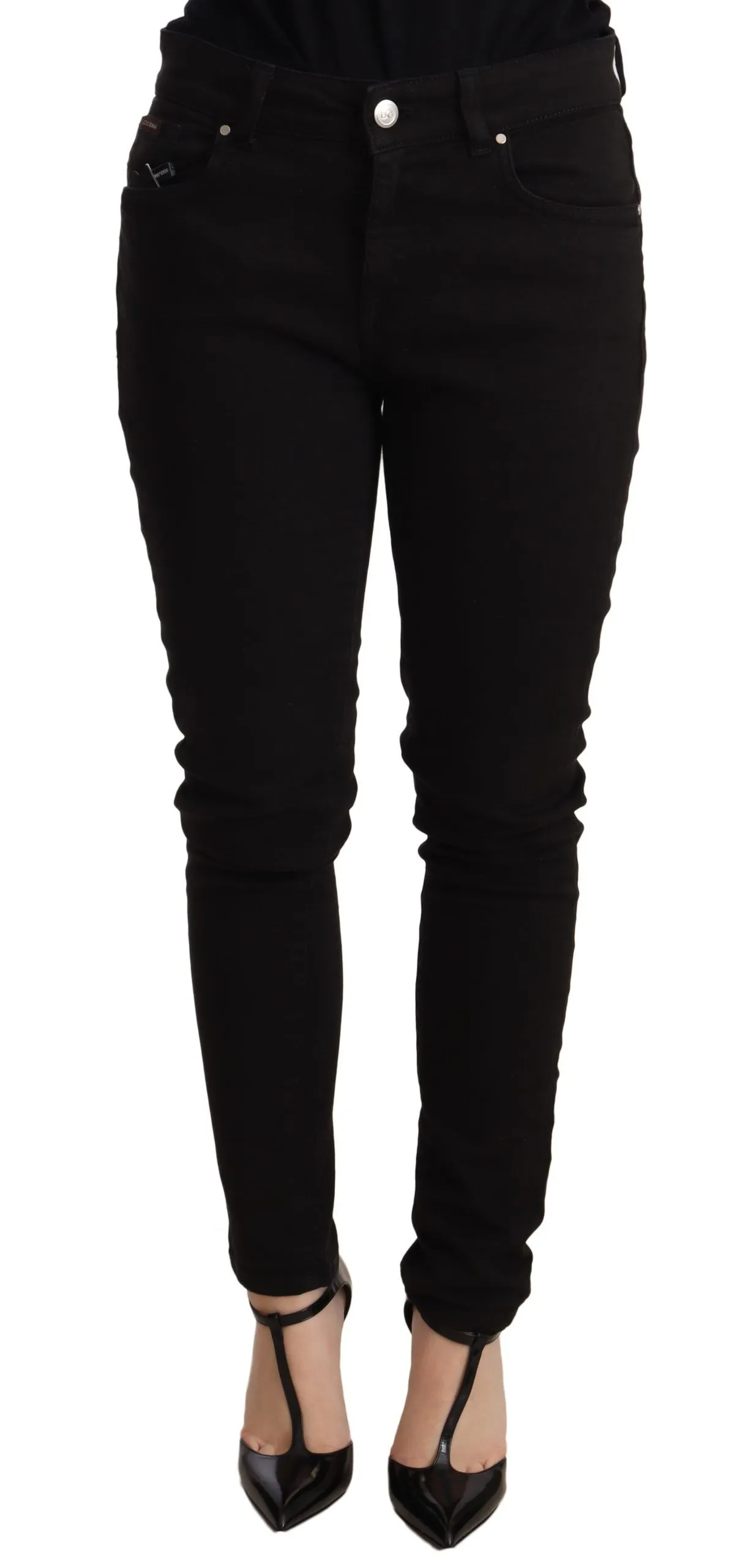 Dolce & Gabbana Women's Elegant Slim-Fit Black Denim Jeans