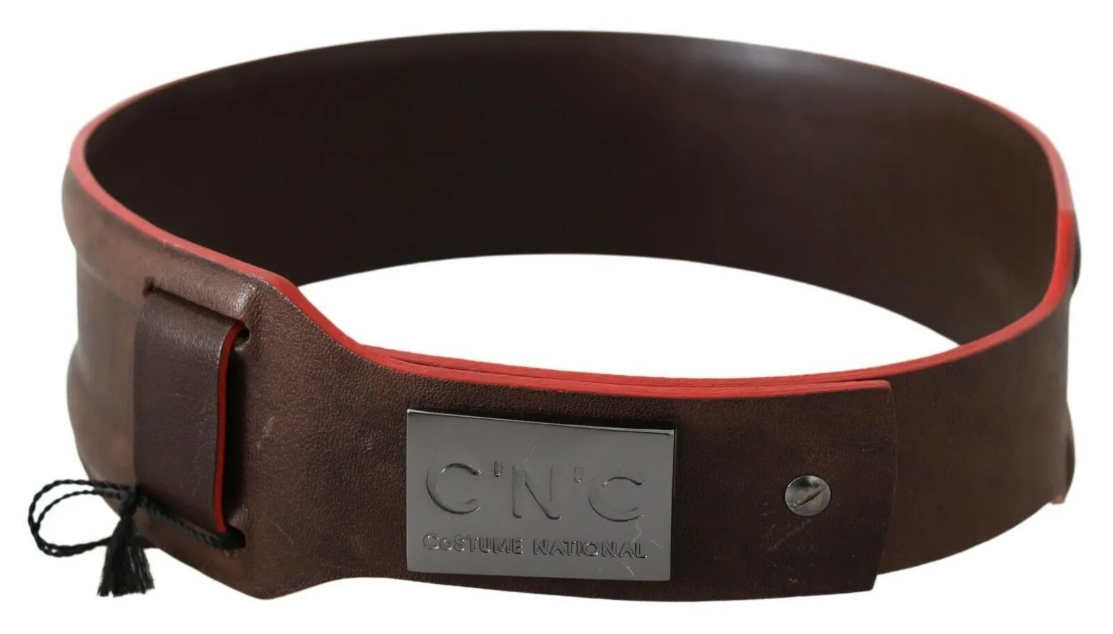 Costume National Women's Elegant Dark Brown Leather Fashion Belt