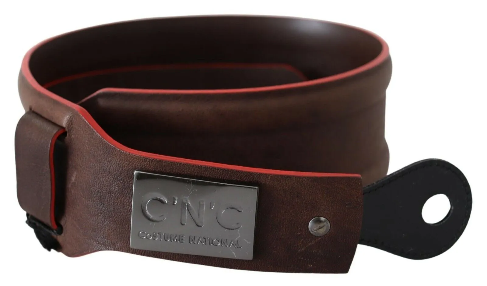 Costume National Women's Elegant Dark Brown Leather Fashion Belt