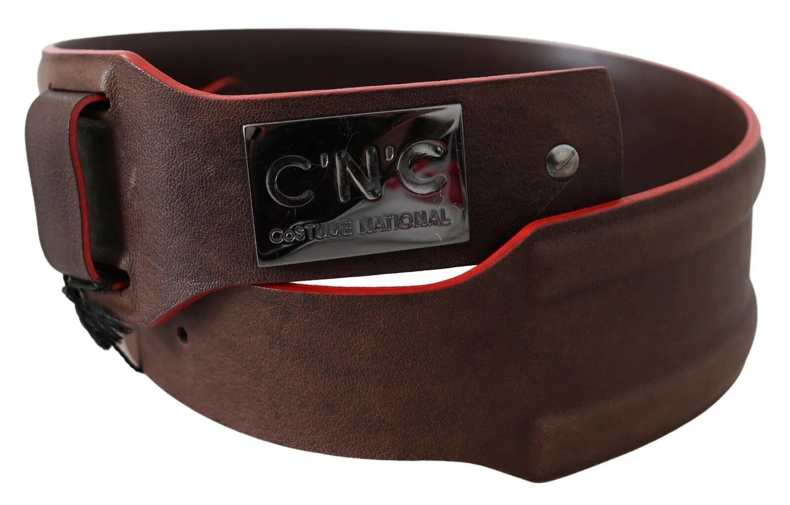 Costume National Women's Elegant Dark Brown Leather Fashion Belt