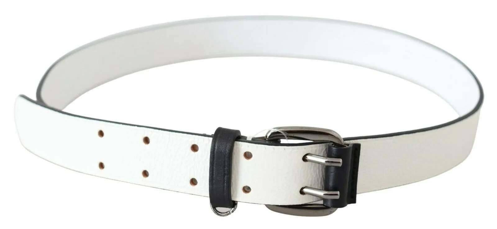 Costume National Women's Chic White Leather Fashion Belt