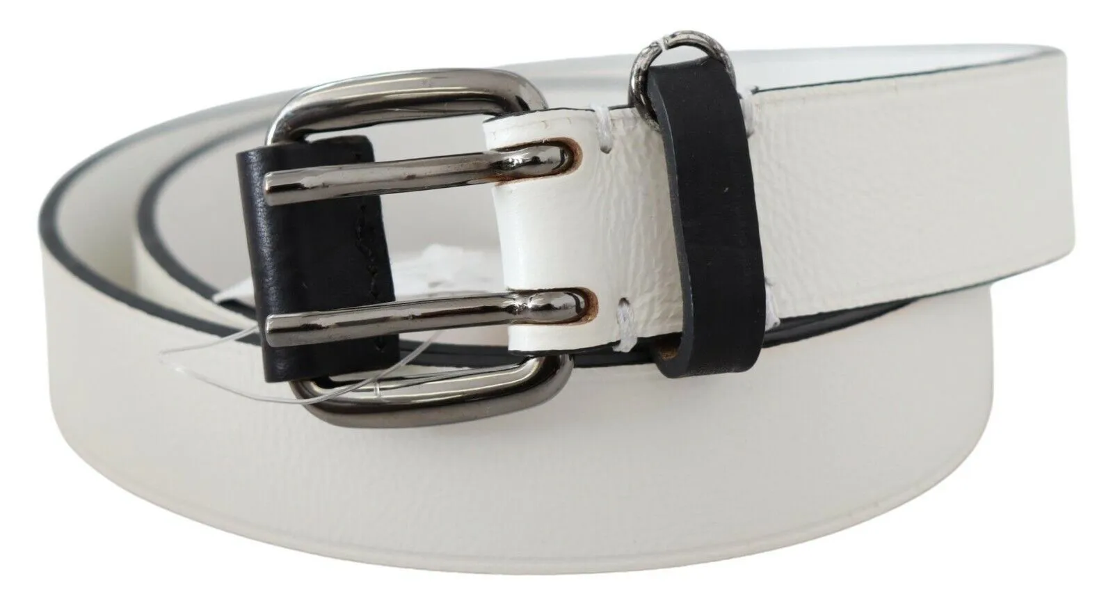 Costume National Women's Chic White Leather Fashion Belt