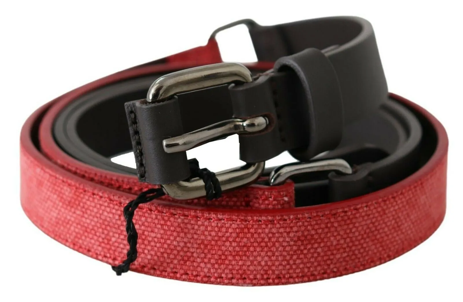 Costume National Women's Elegant Red Brown Leather Fashion Belt