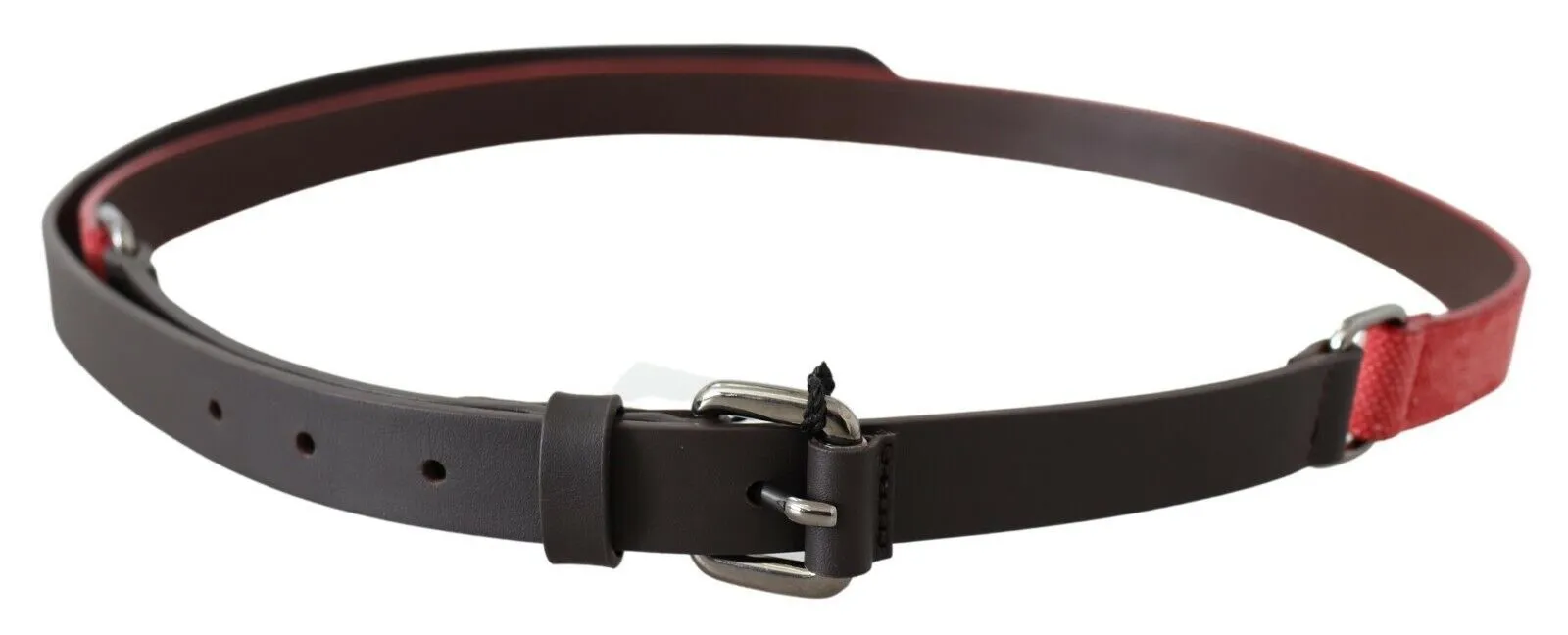 Costume National Women's Elegant Red Brown Leather Fashion Belt