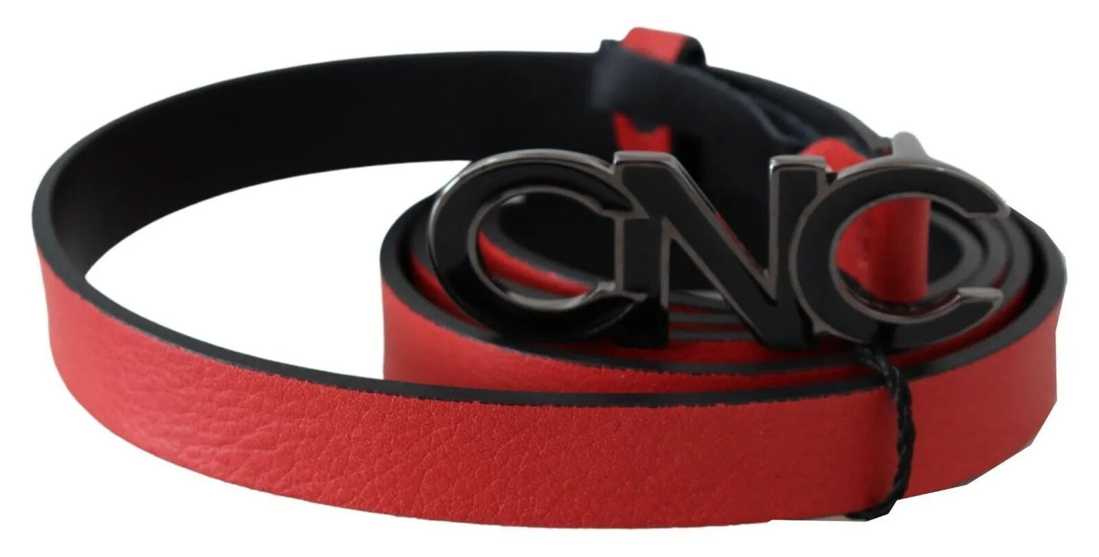 Costume National Women's Elegant Red Leather Waist Belt