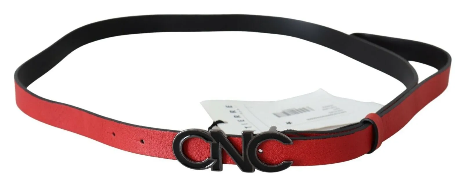 Costume National Women's Elegant Red Leather Waist Belt