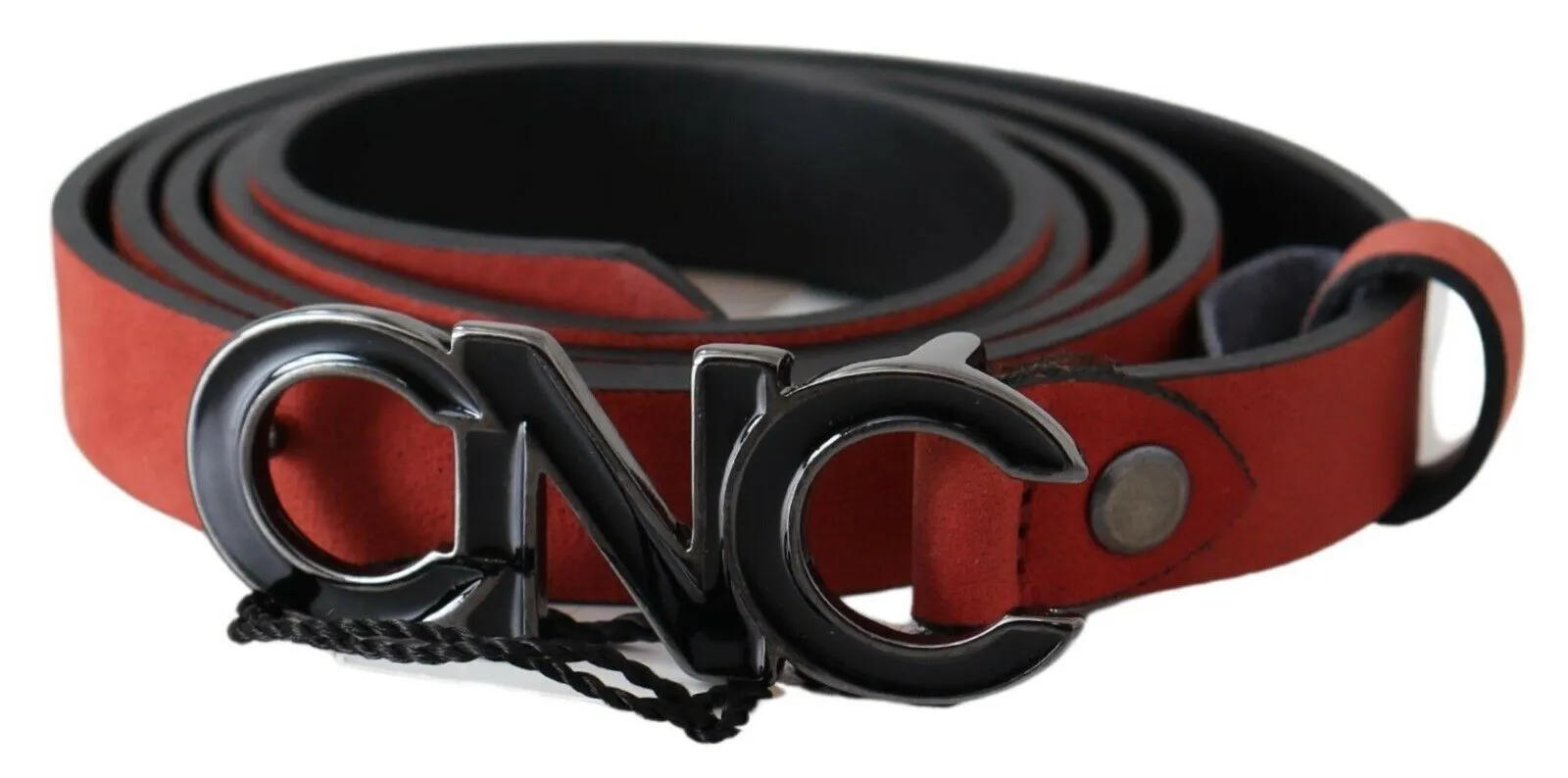 Costume National Women's Elegant Blood Red Leather Belt