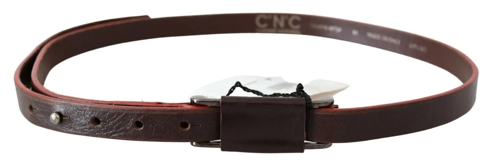 Costume National Women's Elegant Brown Leather Fashion Belt