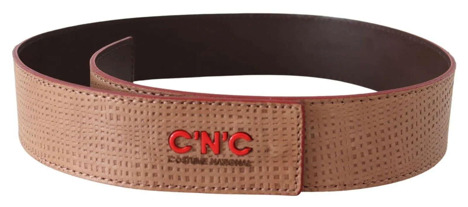 Costume National Women's Elegant Beige Leather Fashion Belt