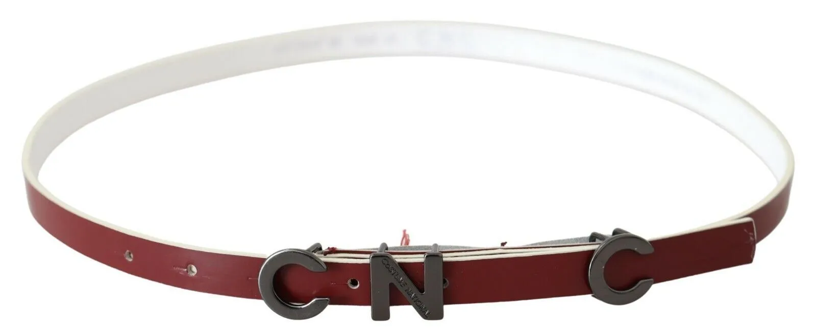 Costume National Women's Chic Maroon Leather Fashion Belt