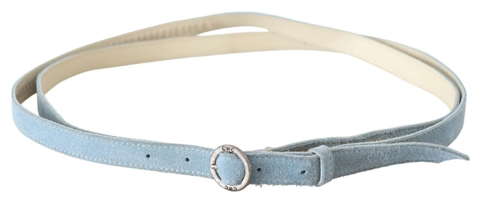 Costume National Women's Chic Sky Blue Leather Belt - Buckle Up in Style