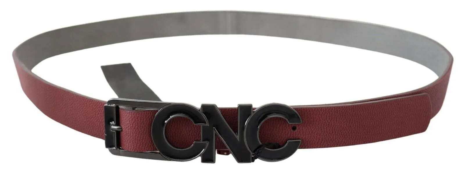 Costume National Women's Elegant Maroon Leather Fashion Belt